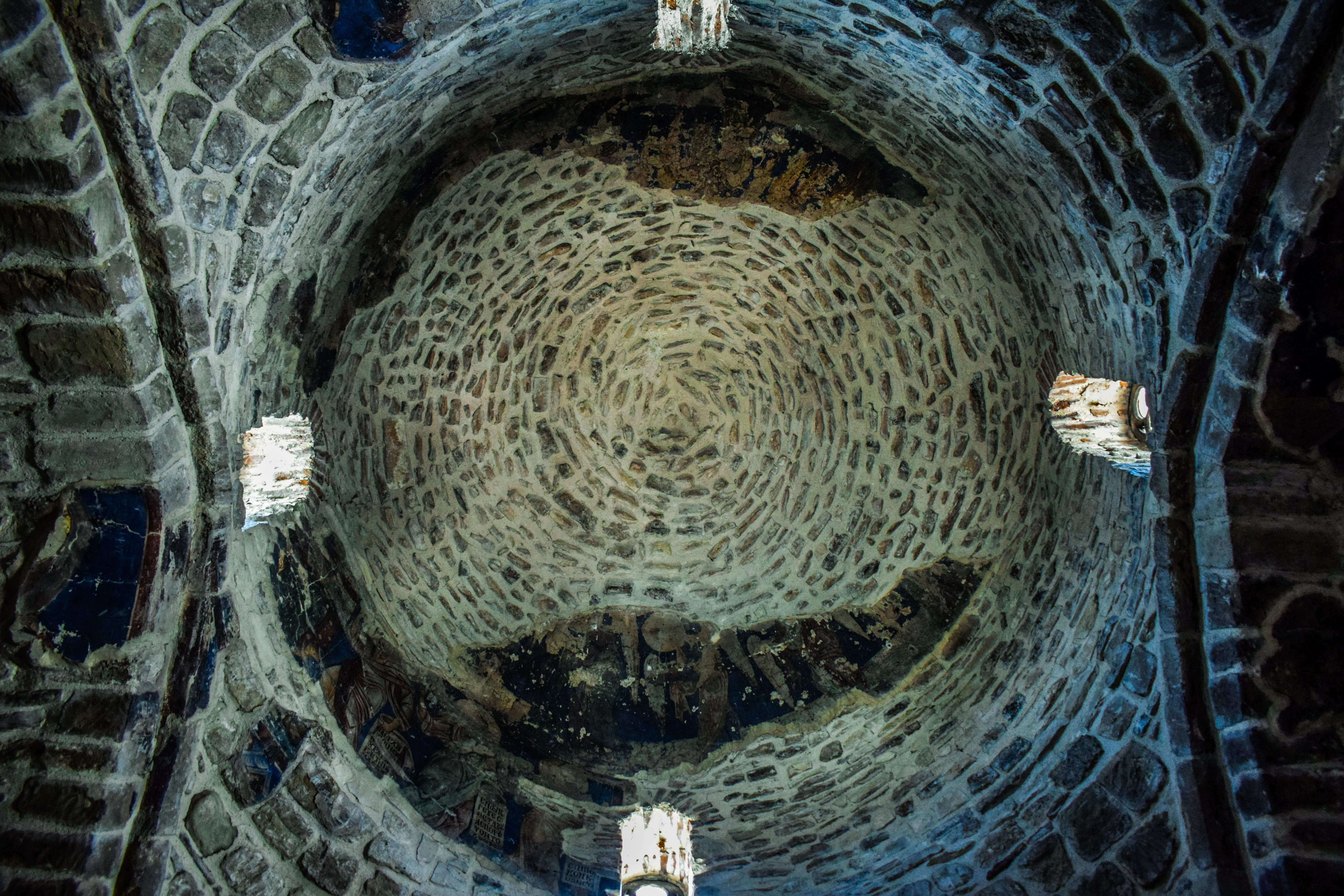 orthodox, christianity, circle, full frame, architecture, no people, dome, history, day, pattern, ceiling, indoors, abandoned, cyprus, tunnel, well, built structure, HD Wallpaper