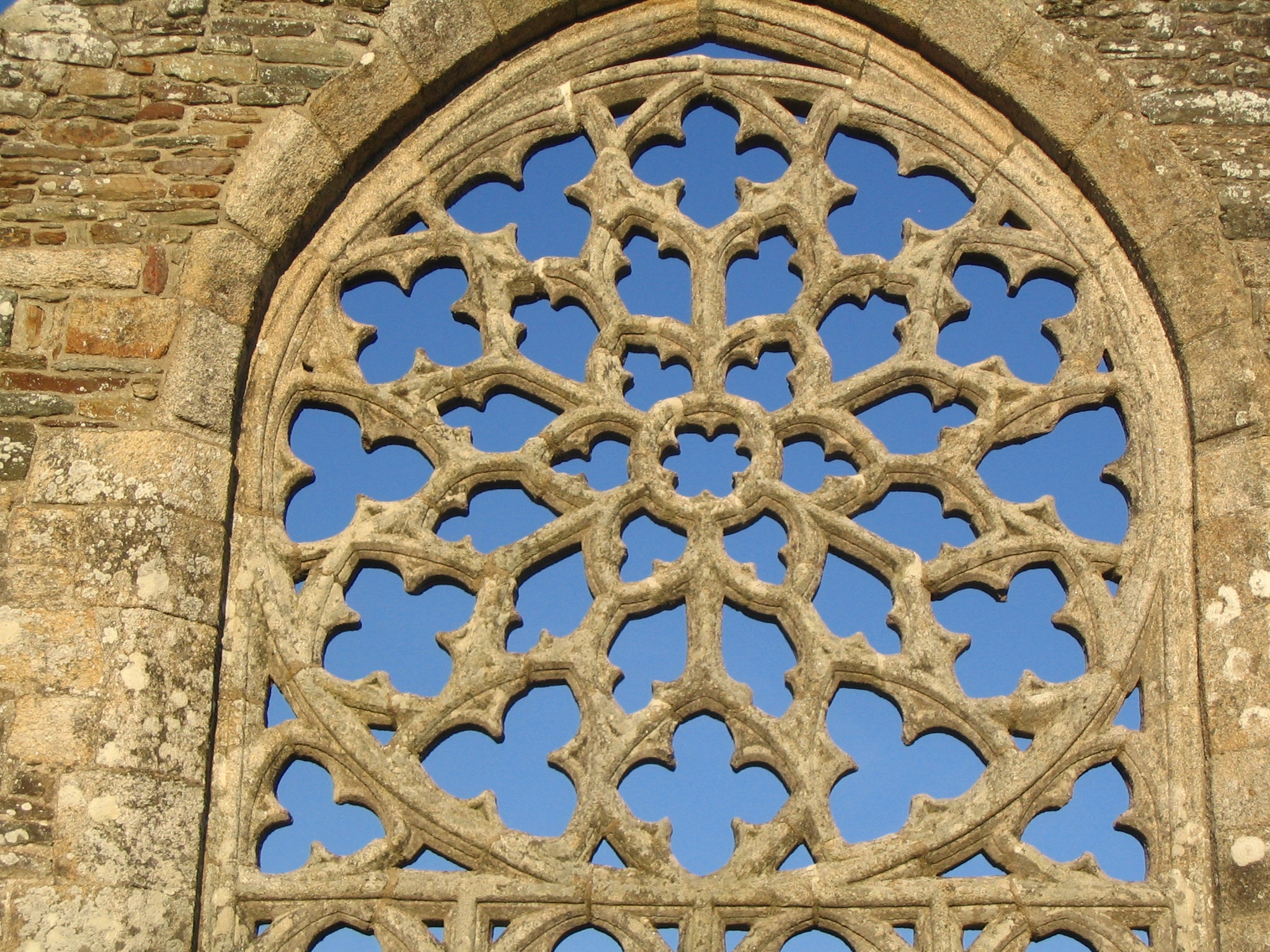 tourism, ancient, 12th century, art and craft, languidou chapel, france, circle, window, floral pattern, arch, medieval, belief, rose, pattern, 1080P, HD Wallpaper