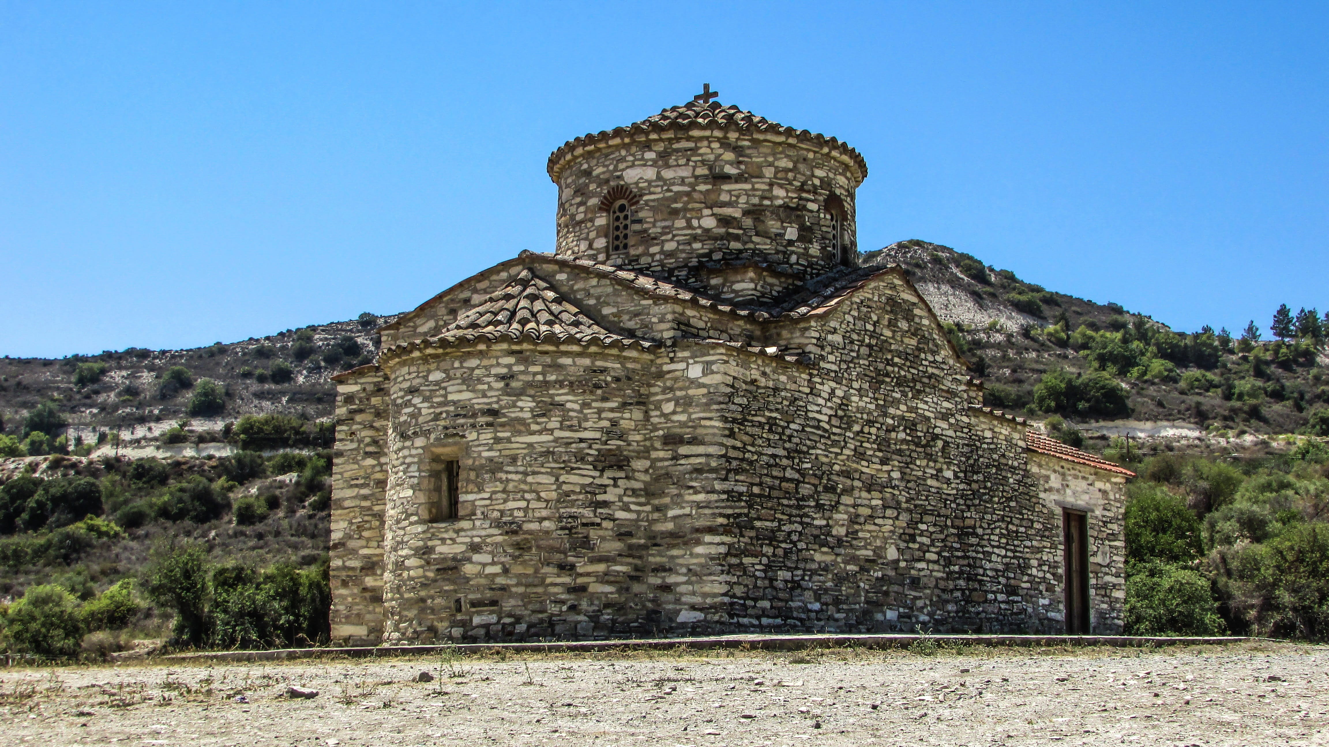 history, travel destinations, building, Kato Lefkara, nature, Archangel Michael, outdoors, plant, christianity, 4K, tree, orthodox, architecture, building exterior, HD Wallpaper