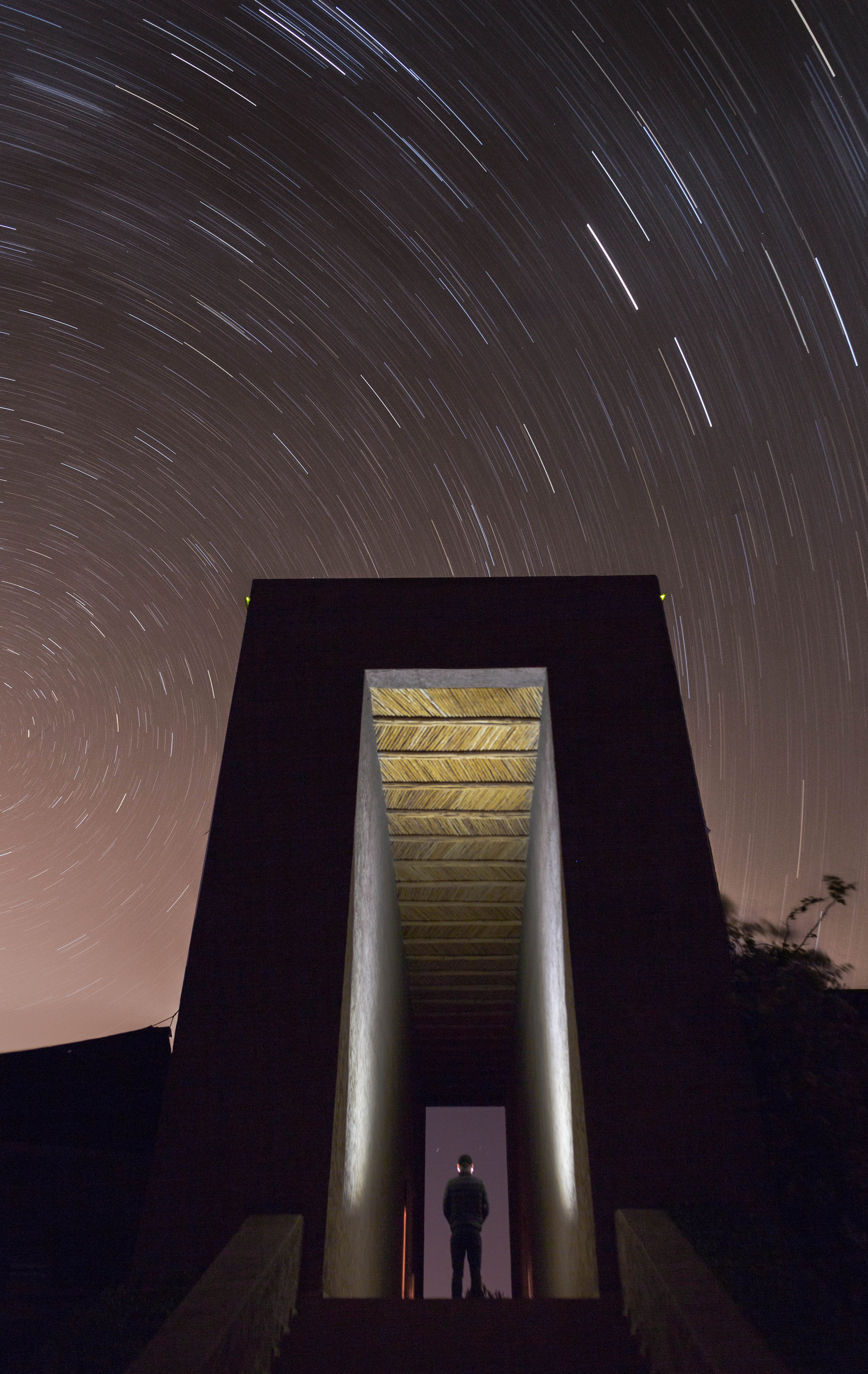 built structure, blurred motion, sky, star field, nature, space, illuminated, building, 5K, night, real people, scenics - nature, infinity, low angle view, Phone HD Wallpaper