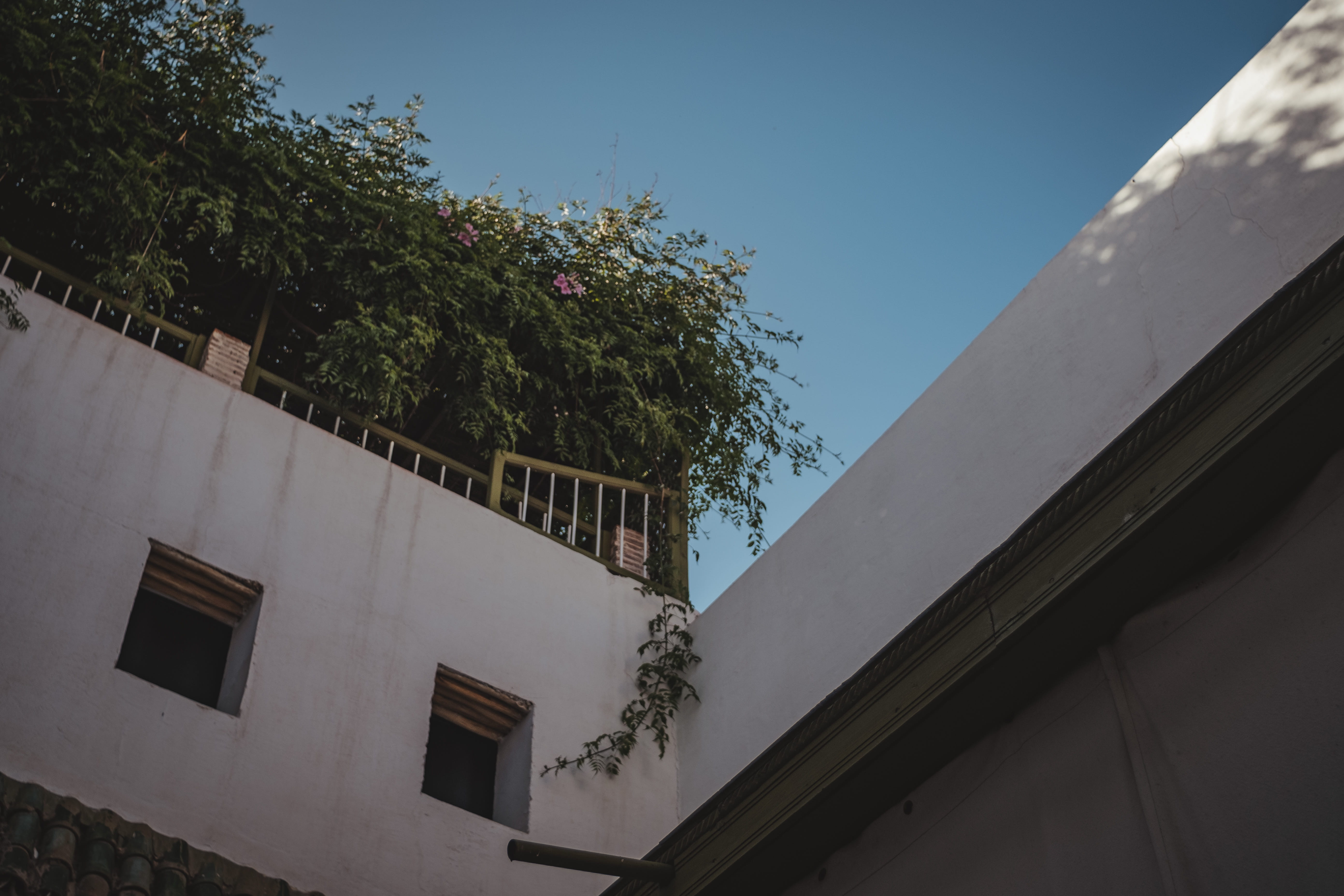 wall - building feature, travel, sunlight, hole, lines, clear sky, outdoors, nature, building, window, architecture, no people, residential district, composition, HD Wallpaper