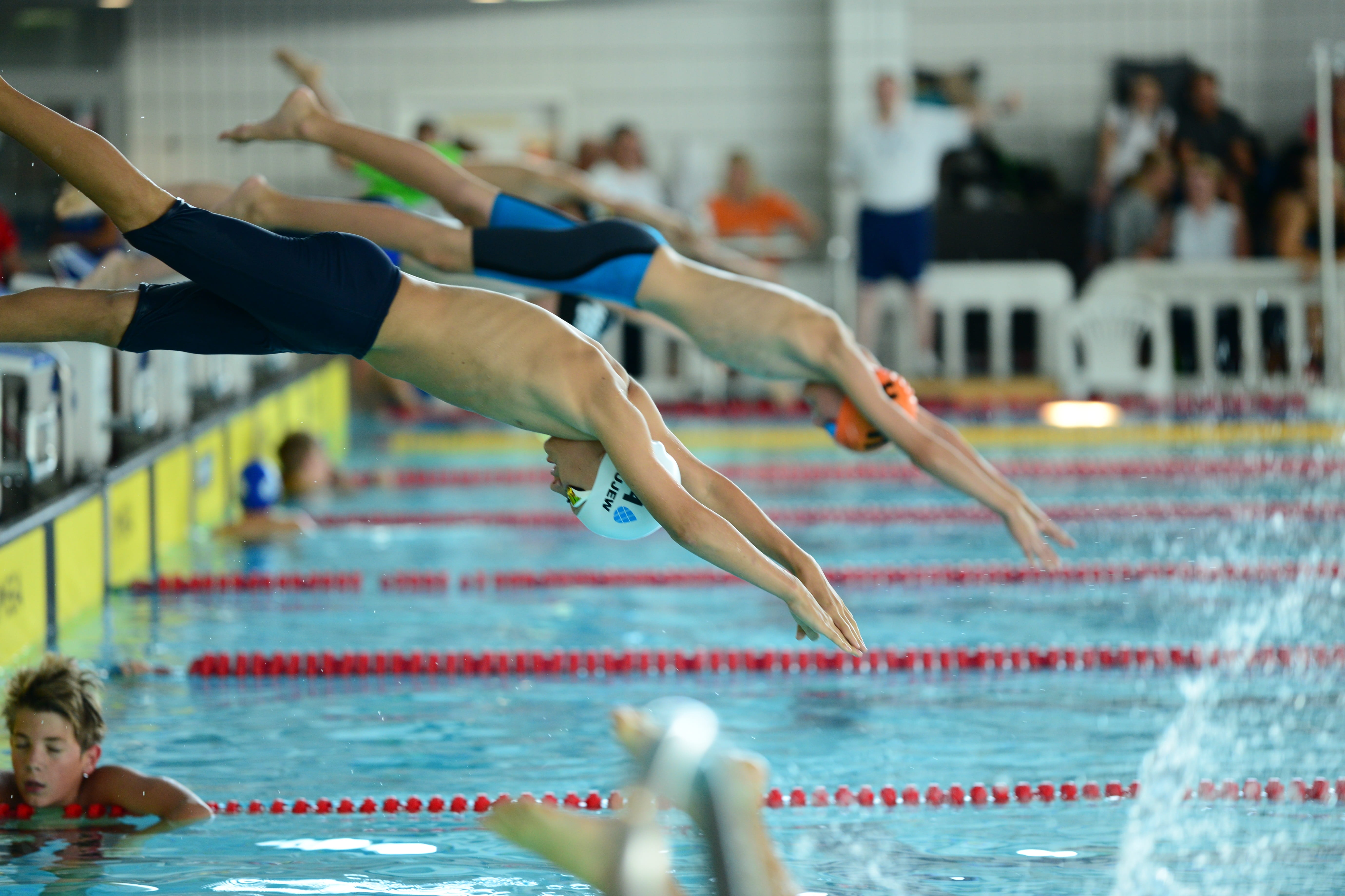 motion, water, incidental people, athlete, adult, 5K, women, the jump from the start, competition, swimming, sport, outdoors, lifestyles, sports race, HD Wallpaper