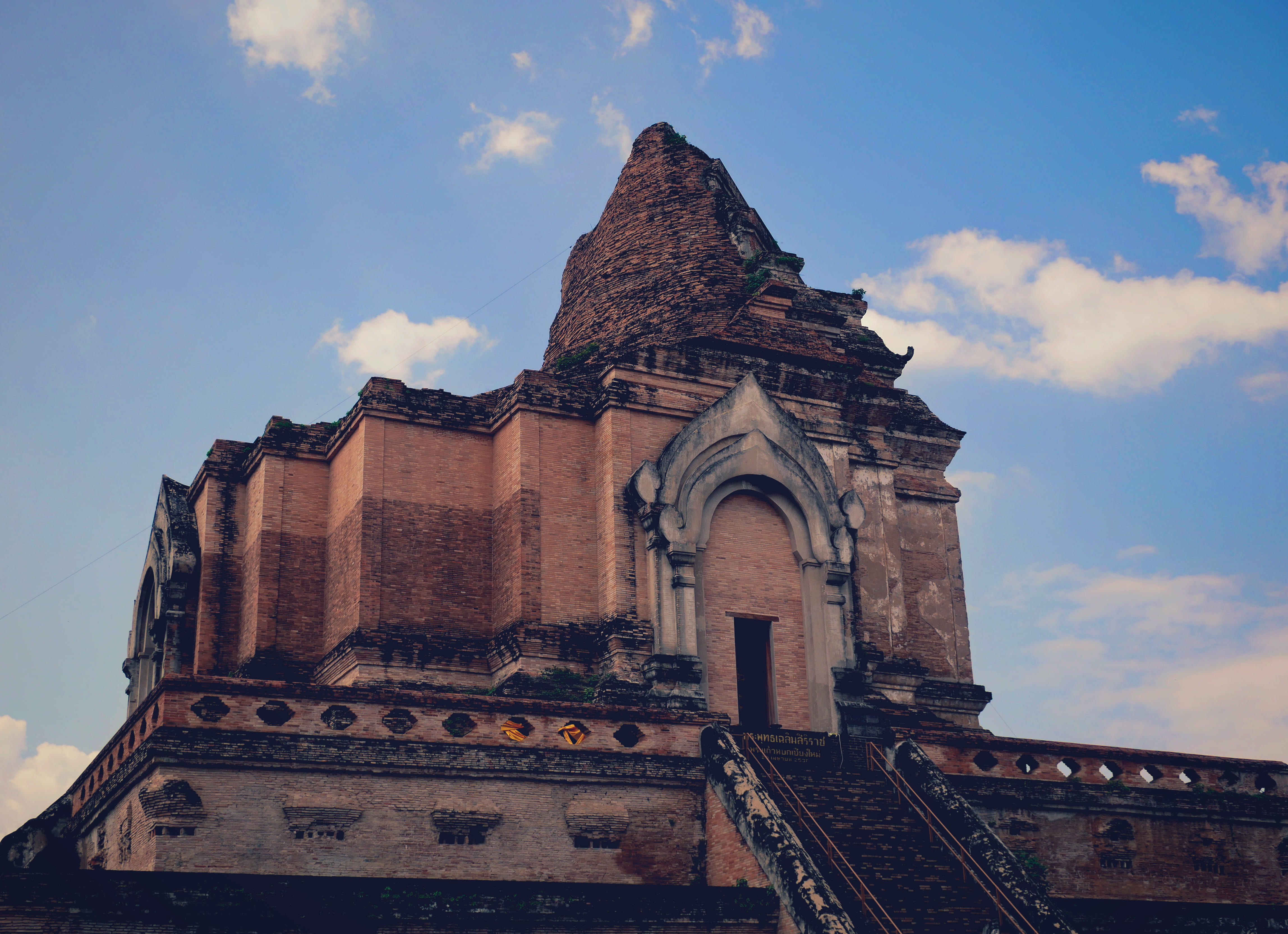 the past, nature, red brick, ancient temple, buddhism, buddhist temple, asian ruins, spirituality, culture, ornate, buddhist, belief, thaialnd, cloud - sky, HD Wallpaper