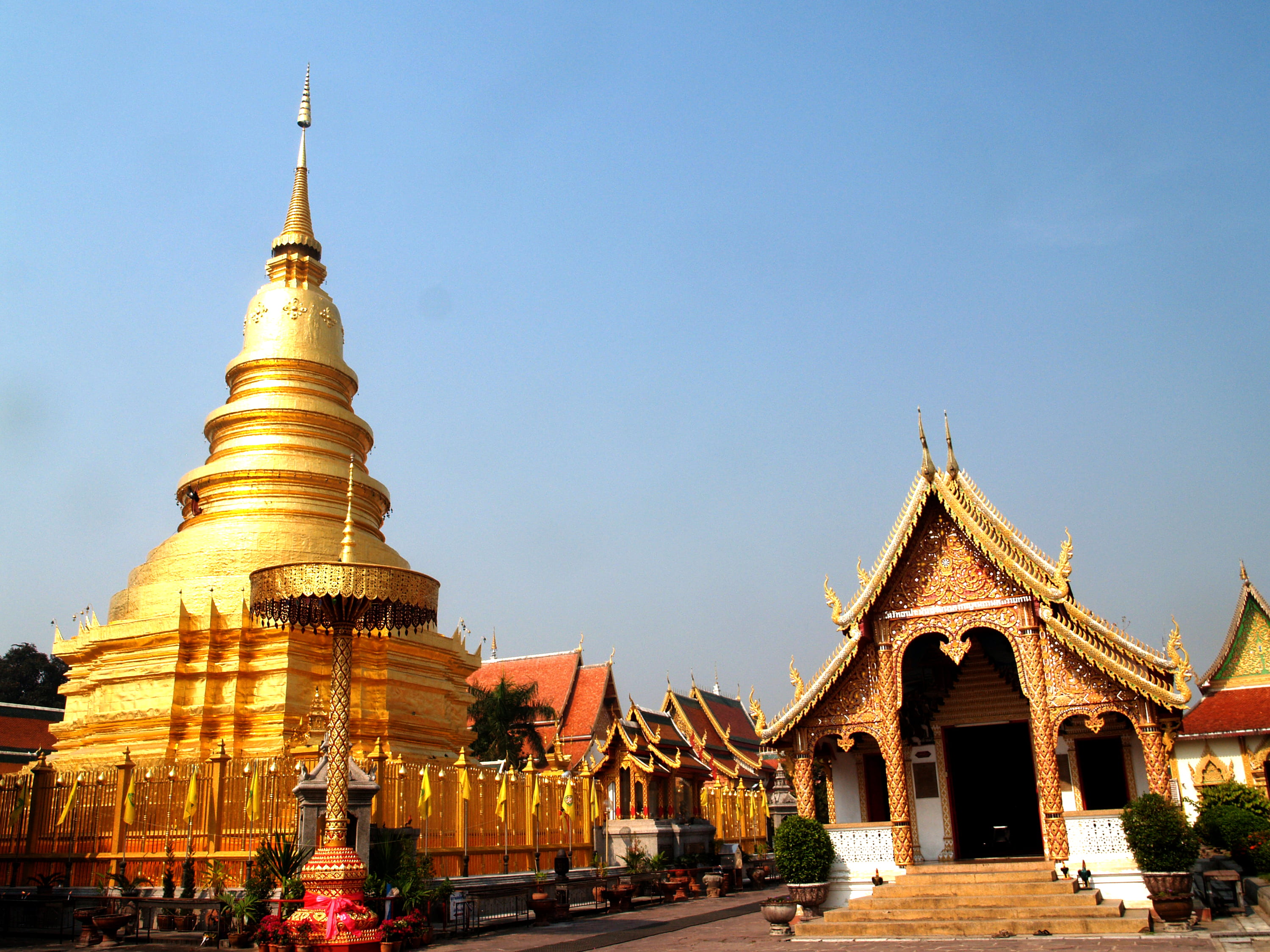 culture, asia, thailand, outdoors, sky, sacred, place of worship, spirituality, religion, belief, tourist attraction, no people, pagoda, building, buddhist, HD Wallpaper
