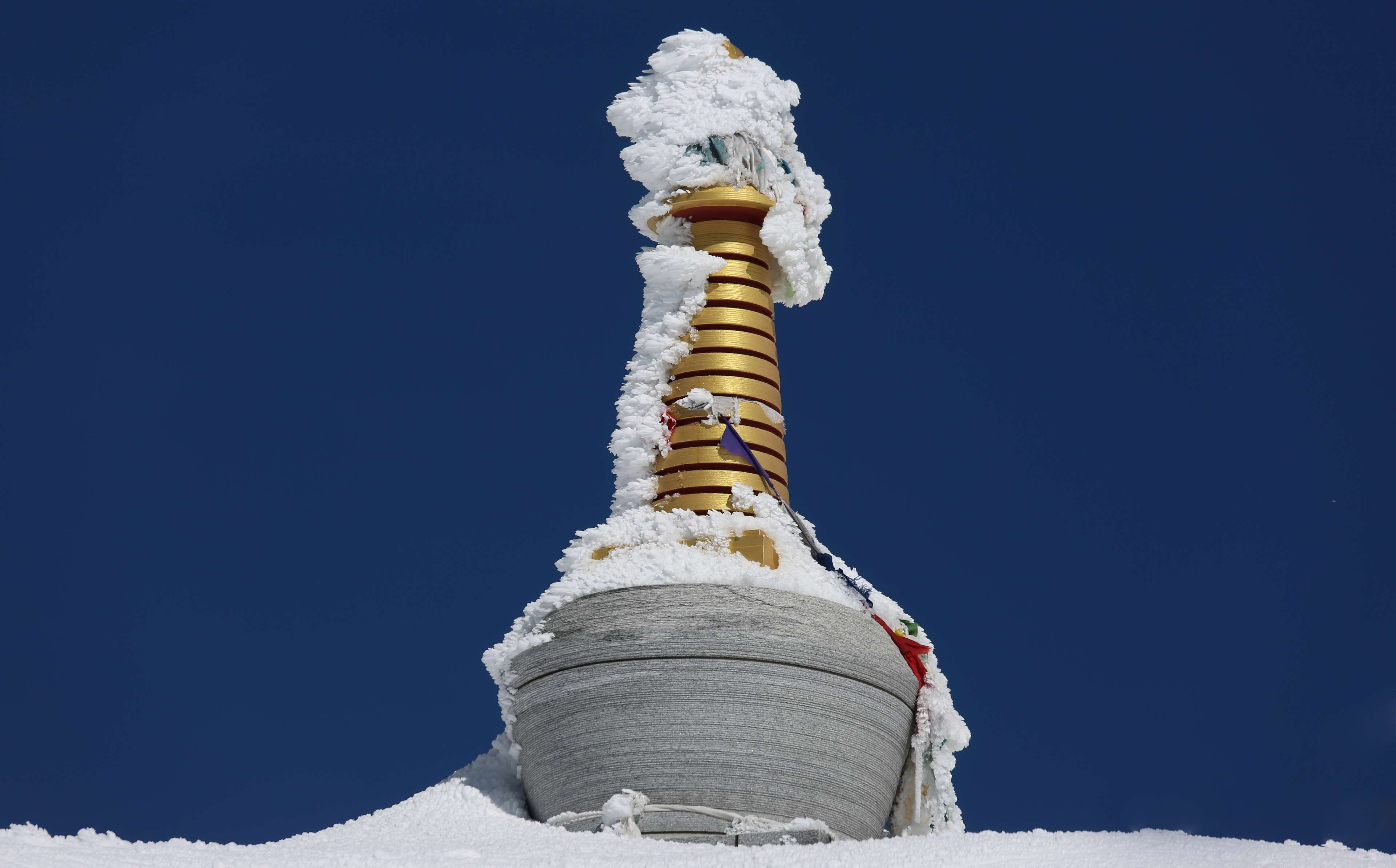nature, low angle view, frozen, outdoors, ice, sky, travel, snow, 4K, clear sky, day, travel destinations, appenzell, chorten, switzerland, no people, HD Wallpaper