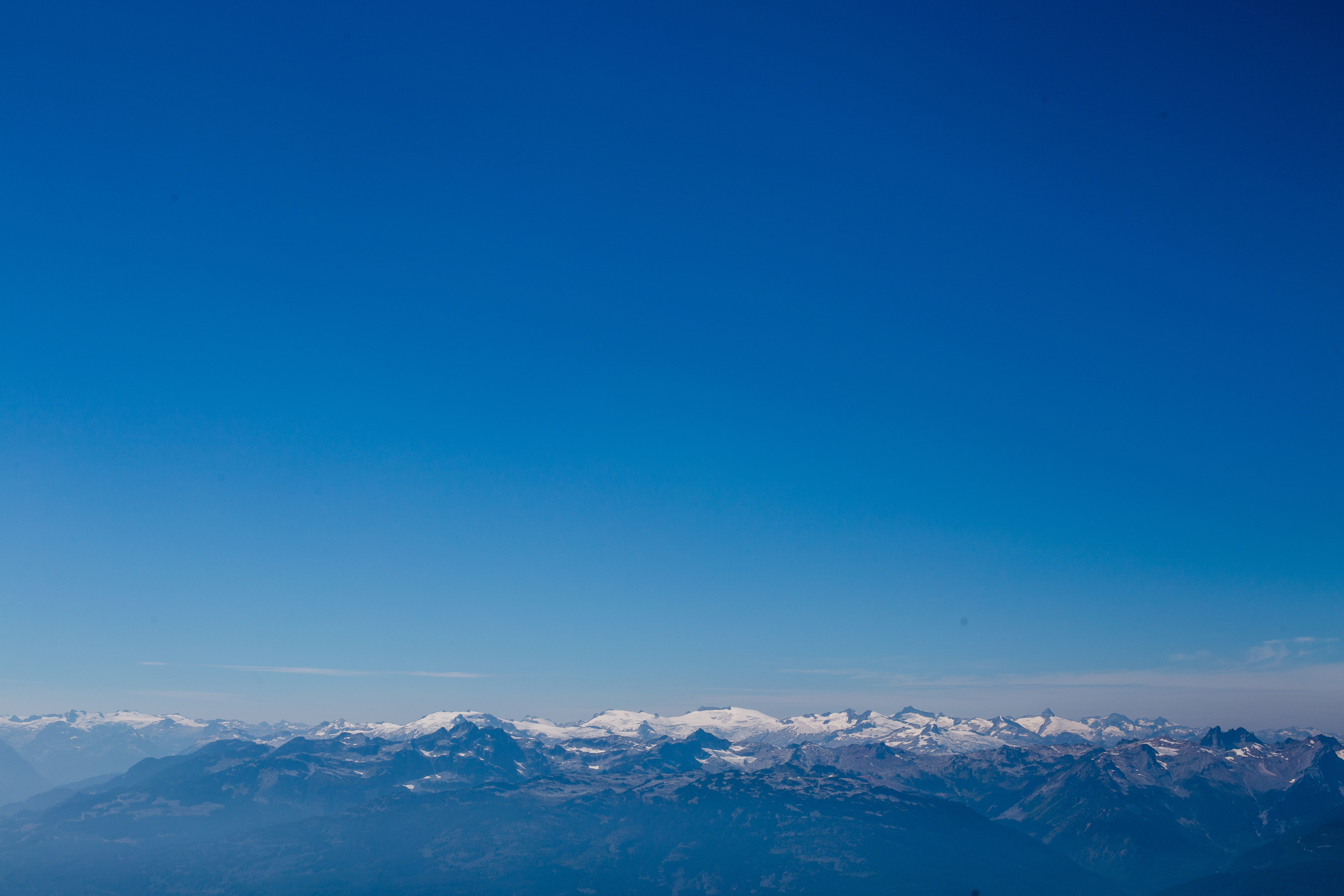 summer, mountain peak, autumn, sky, landscape, no people, clear sky, 5K, stunning, canada, mountain, snow, summits, adventure, whistler, tranquil scene, HD Wallpaper