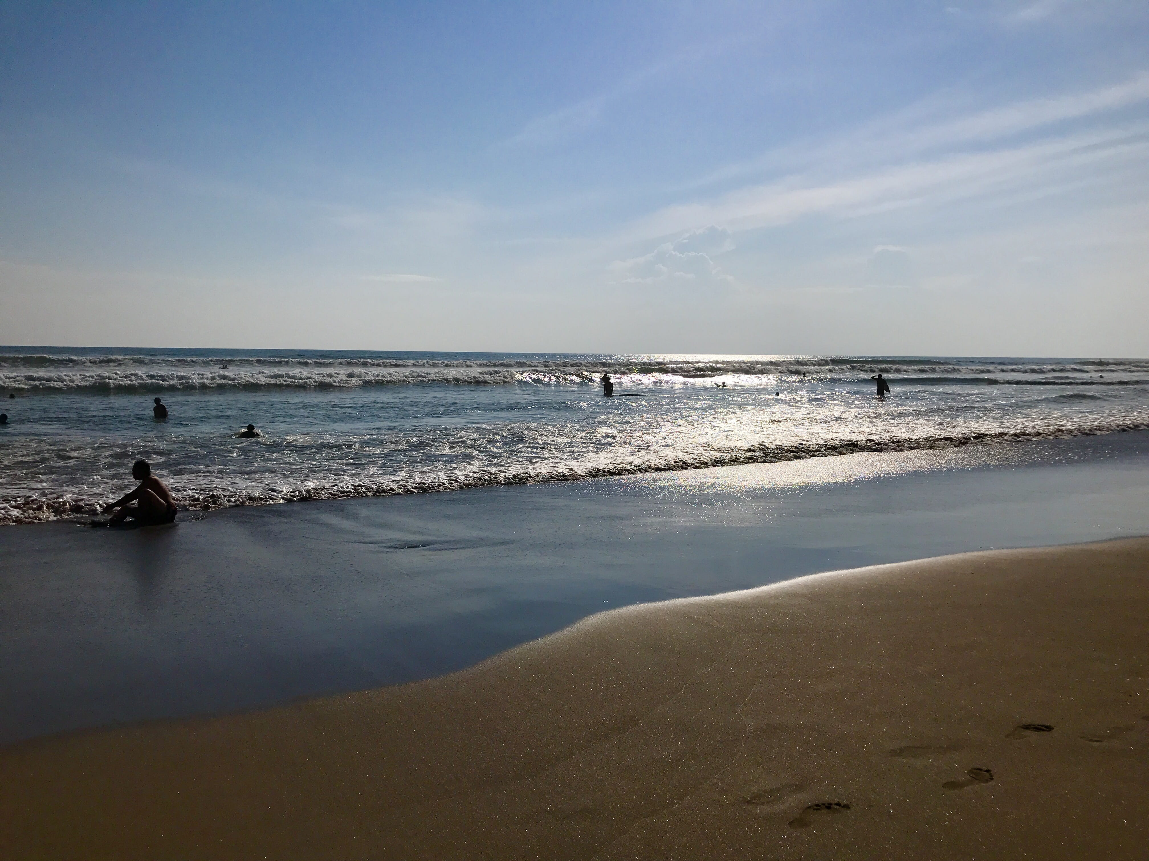 nature, Beach, sea, motion, sport, coast, leisure, horizon over water, Travel, 4K, ocean, seminyak beach, day, vacation, scenics - nature, Bali, tourism, HD Wallpaper