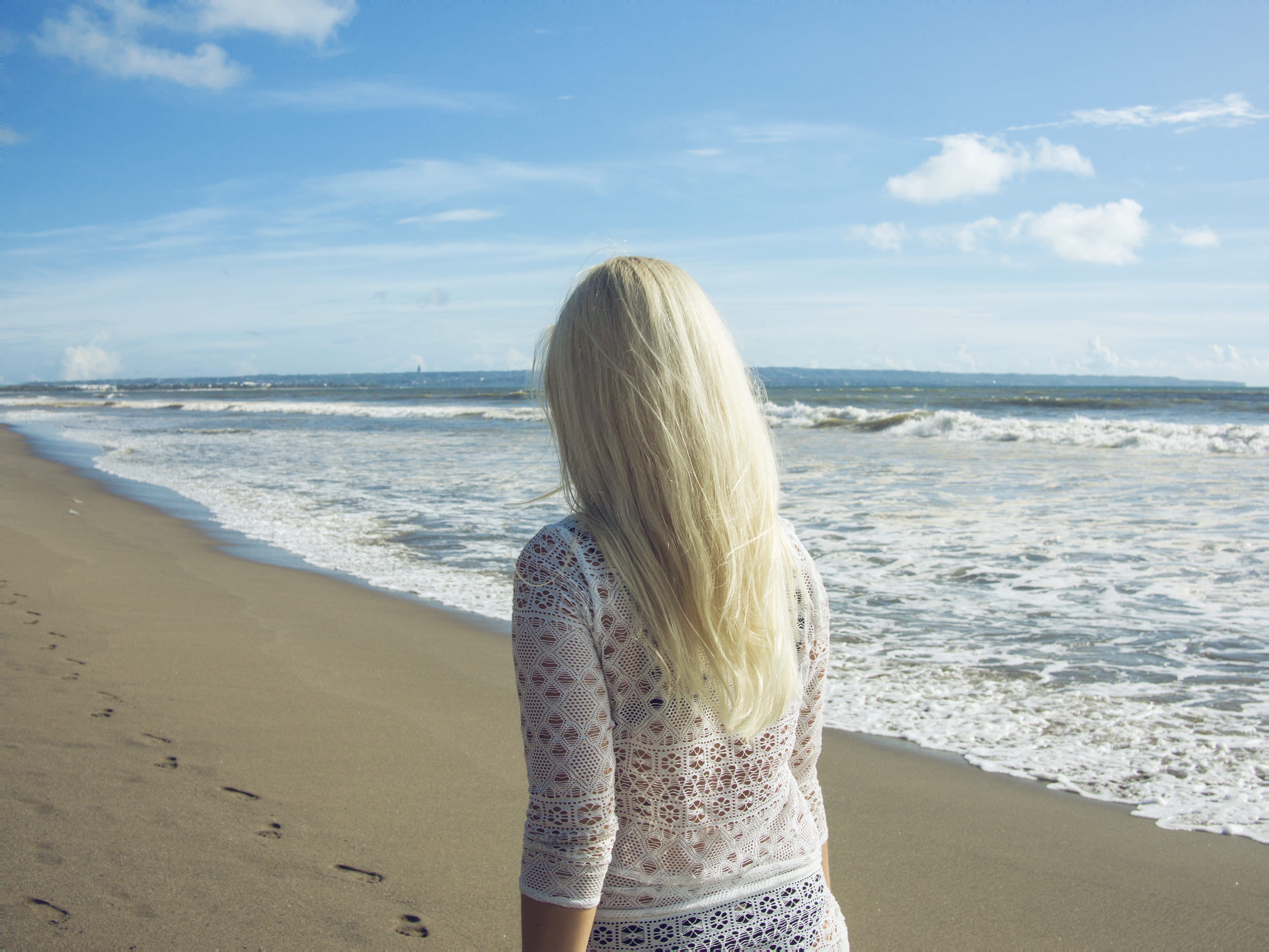 summer, real people, indonesium, 5K, beauty in nature, beach, sun, leisure activity, one person, hair, seminyak, long hair, ocean, view, water, scenics - nature, HD Wallpaper