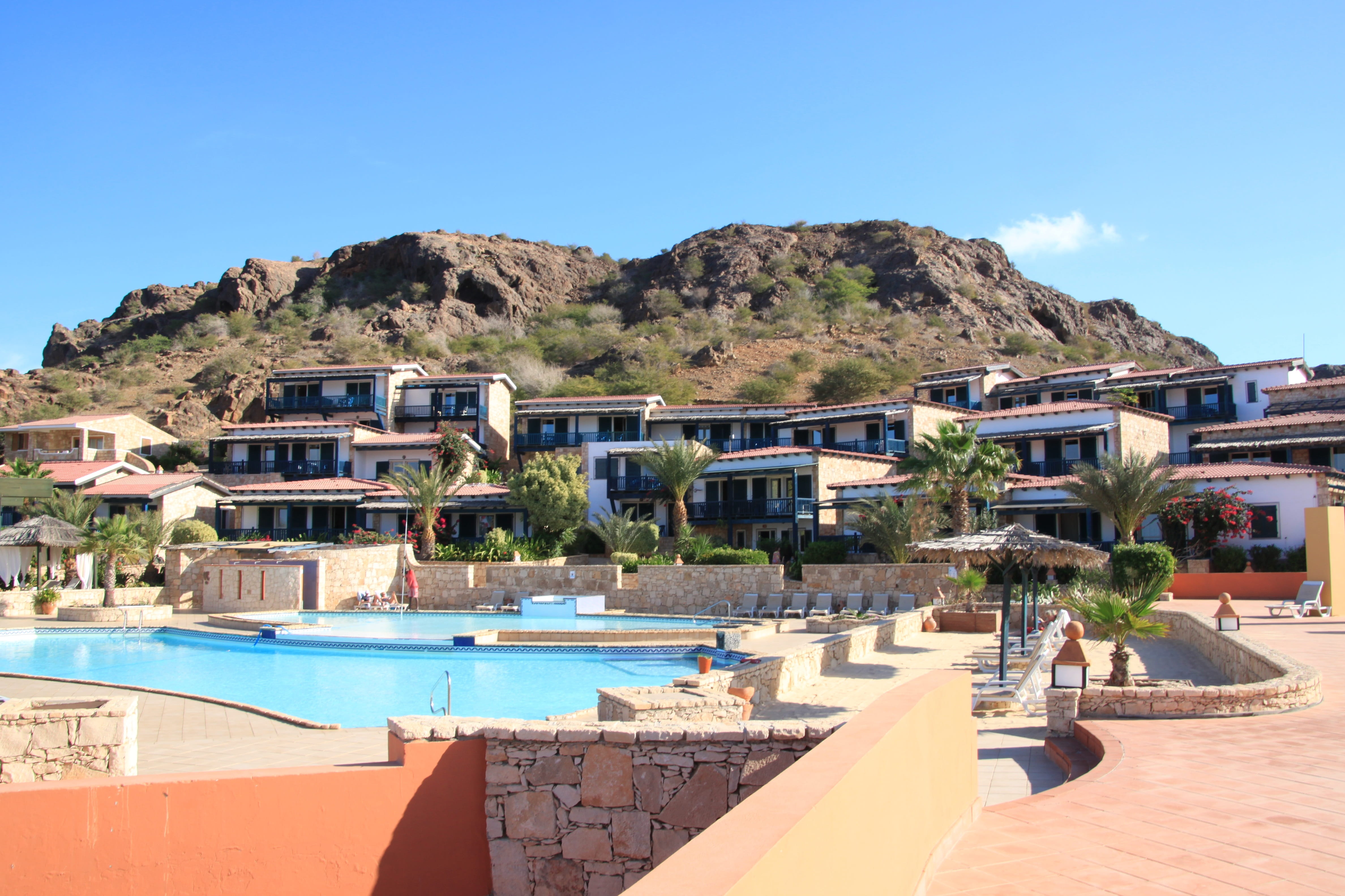 boa vista, water, swimming pool, mountain, architecture, vacations, tree, built structure, sunlight, no people, plant, mode of transportation, building, HD Wallpaper