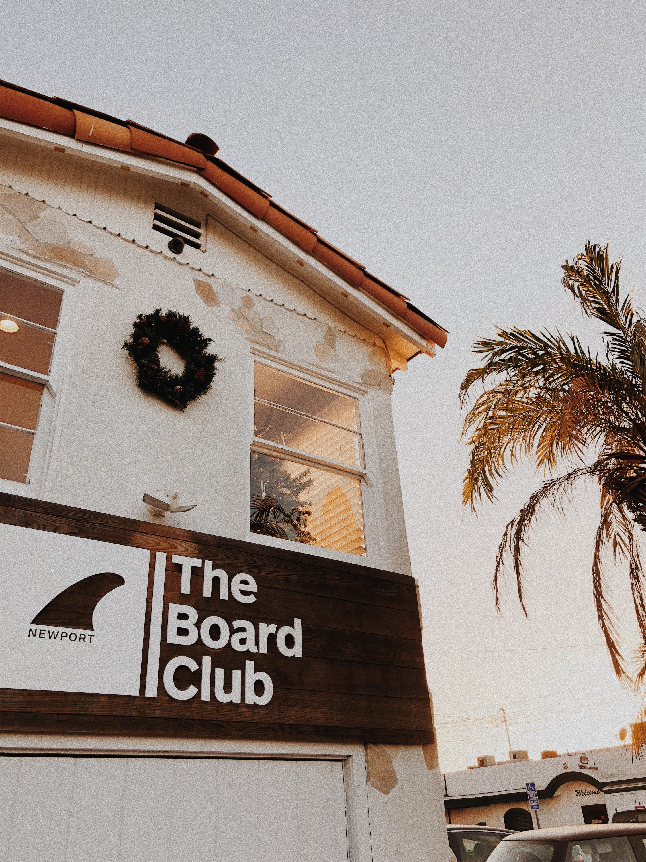 california, tower, surf shop, tropical climate, house, clear sky, outdoors, no people, 2K, text, western script, day, sky, arecaceae, the board club, nature, Phone HD Wallpaper