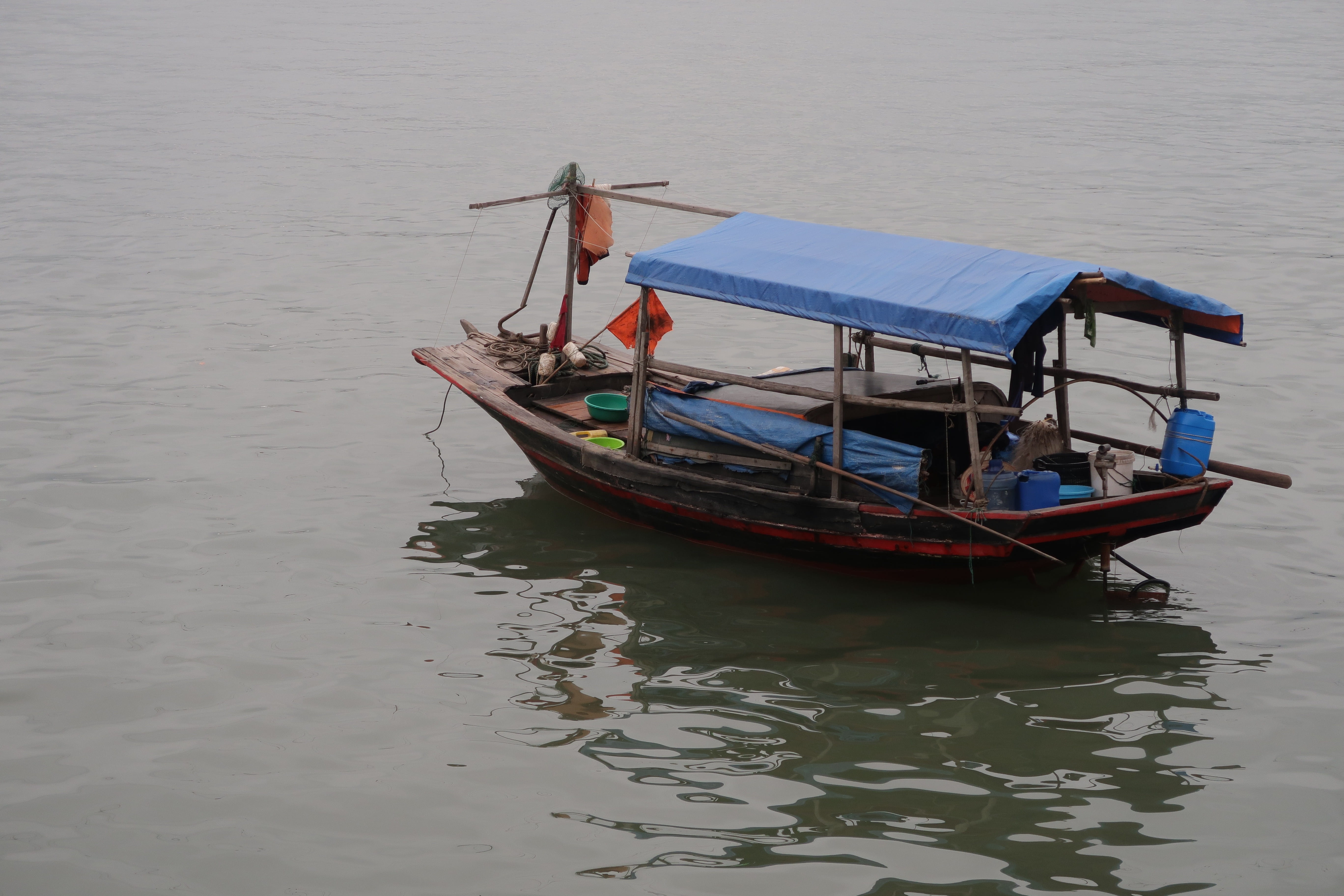 sea, high angle view, fishing industry, tranquility, no people, non-urban scene, water, 5K, fishing, outdoors, moored, day, beauty in nature, fishing boat, HD Wallpaper