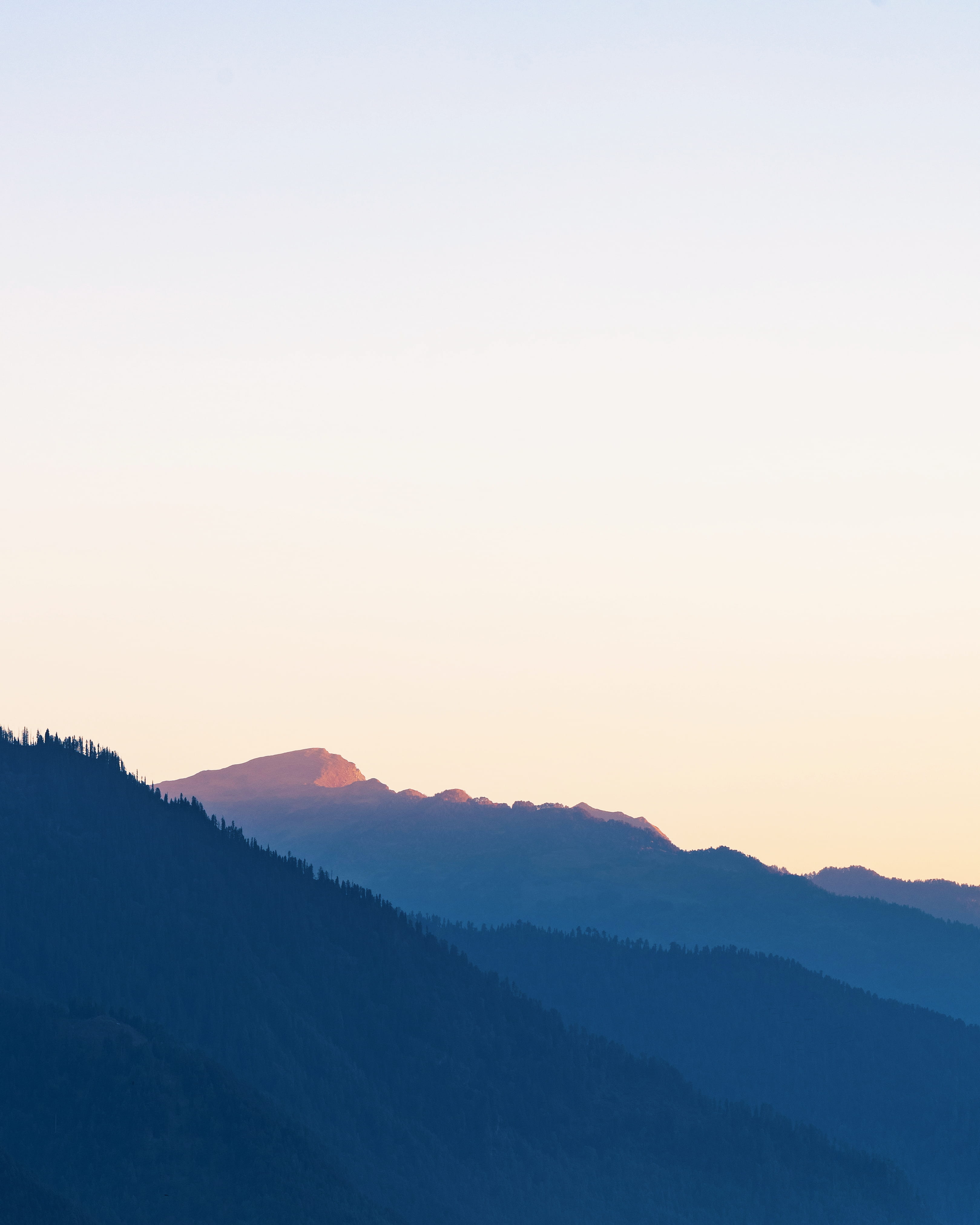 outdoors, tower, sunset, sunrise, mountain range, view, beauty in nature, no people, tranquil scene, clear sky, hills, steeple, colorful, green, mountain, Phone HD Wallpaper