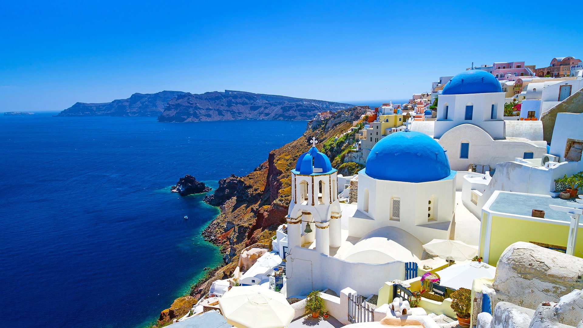 Santorini, 1080P, Greece, HD Wallpaper