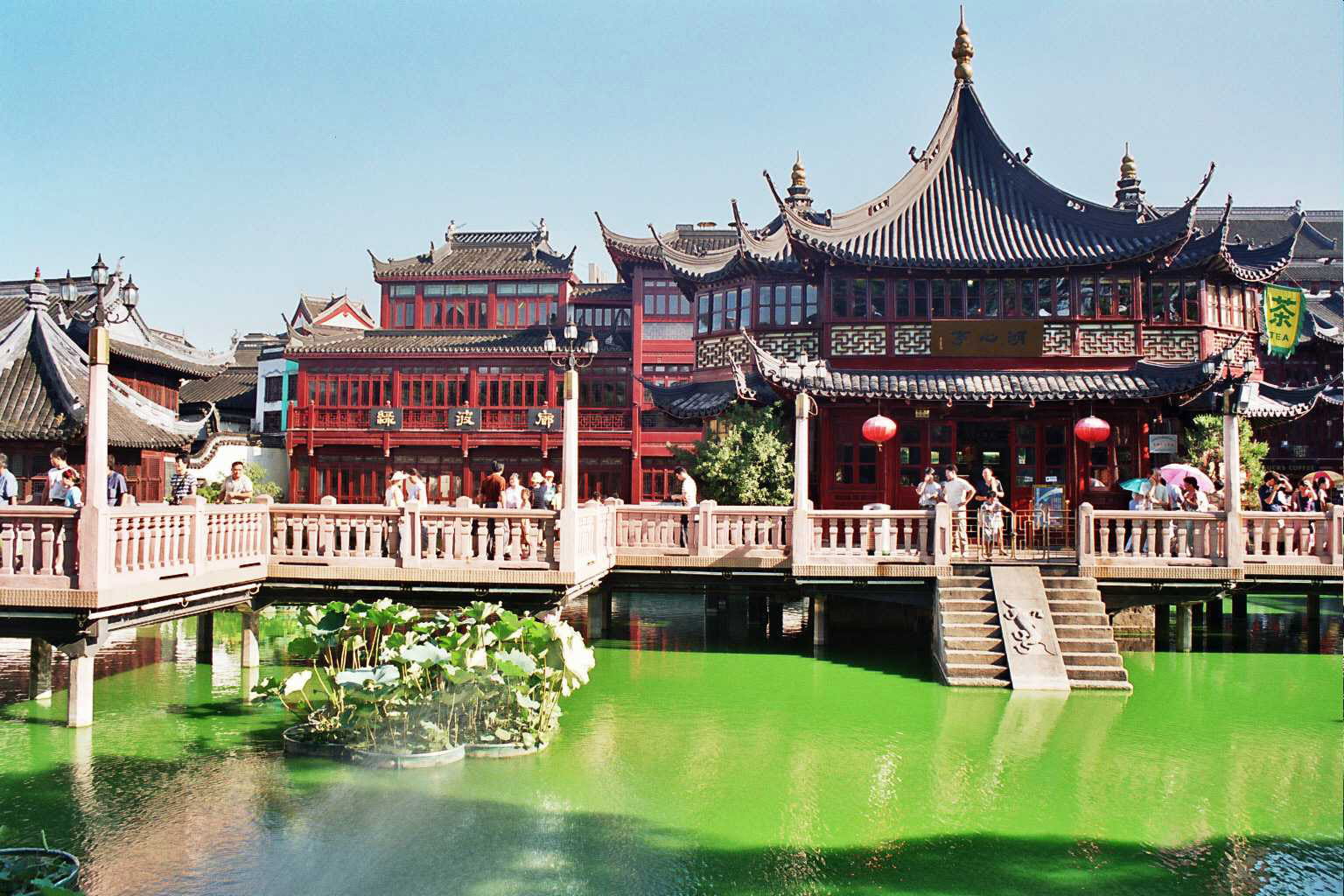 nine bends, temple - Building, shanghai, Nine, 720P, City God Temple, Bridge, cultures, China, palace, city, east Asian Culture, nature, pavilion, waterfront, HD Wallpaper