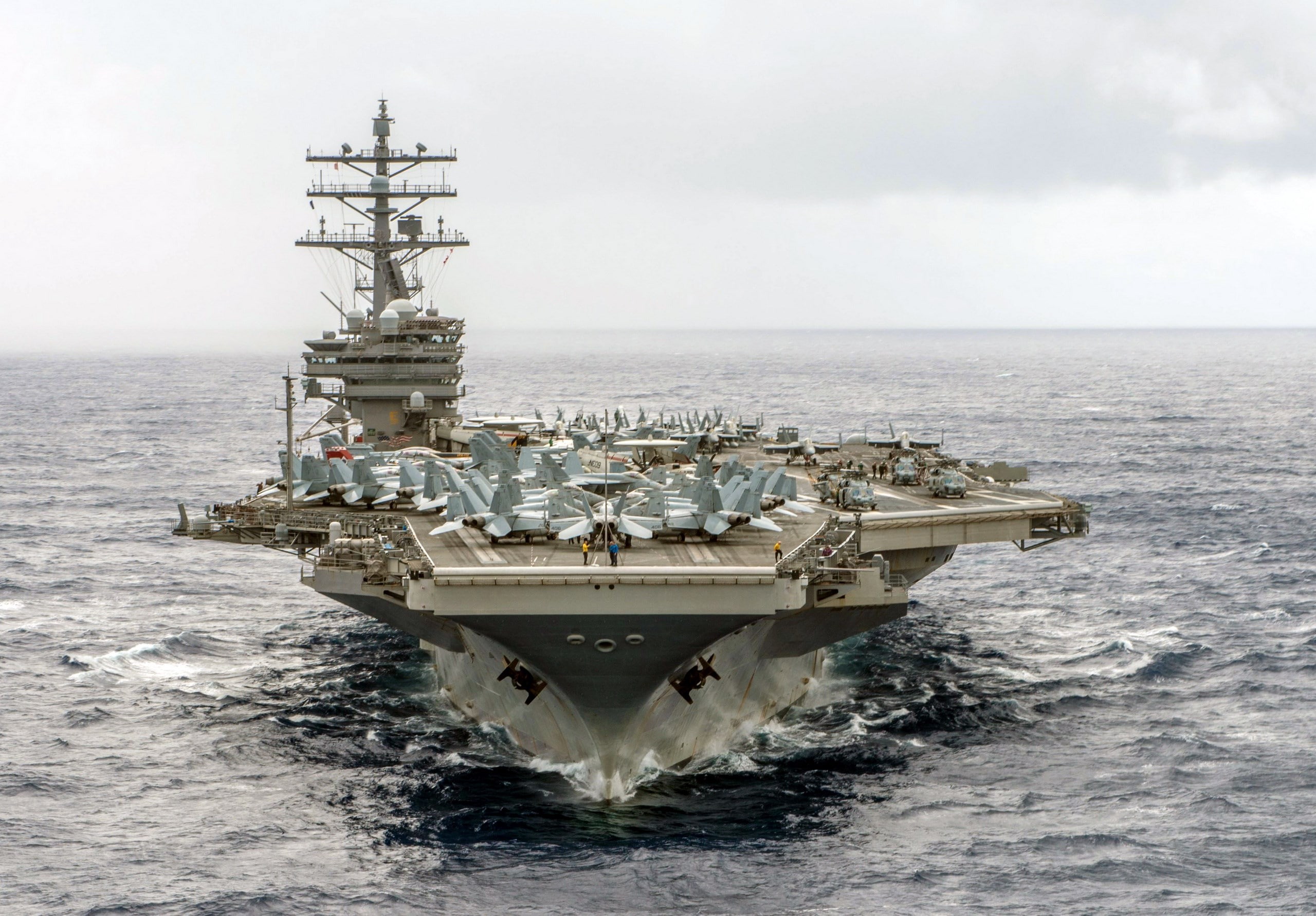 transportation, 2K, horizon over water, sea, horizon, fuel and power generation, uss ronald reagan cvn 76, nautical vessel, industry, oil industry, business, HD Wallpaper