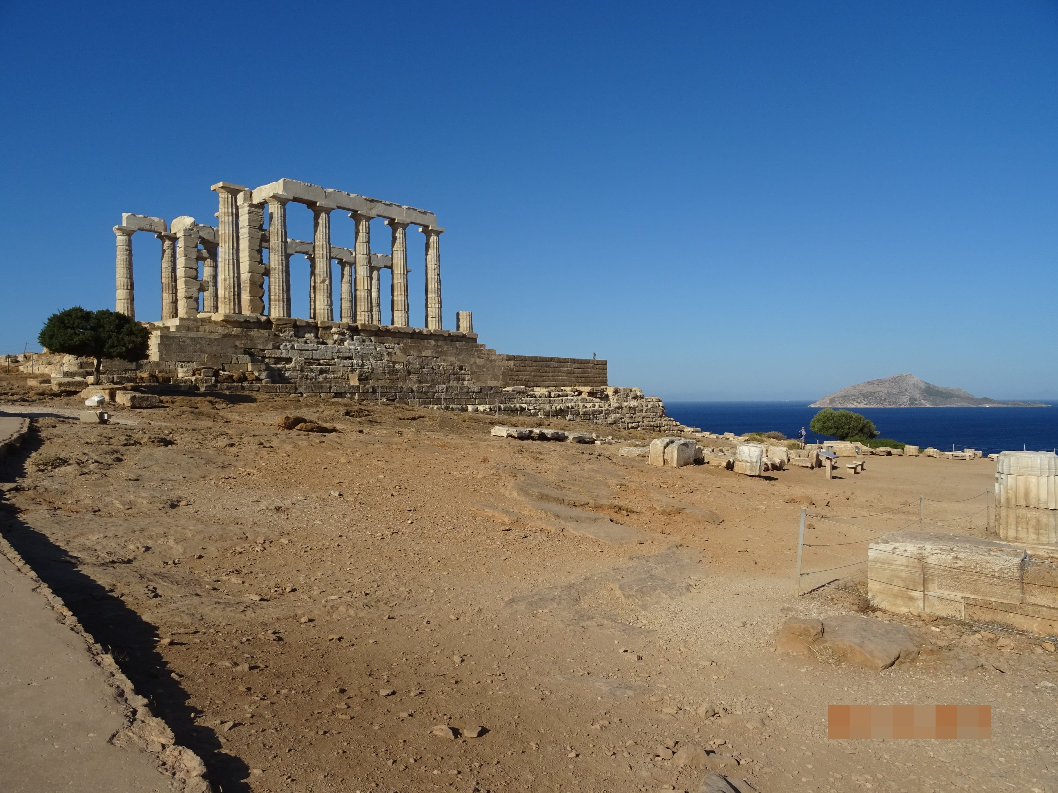 ancient, no people, old ruin, water, sounion, 2K, sky, the past, history, land, ruined, outdoors, ancient civilization, day, archaeology, archeological site of, HD Wallpaper