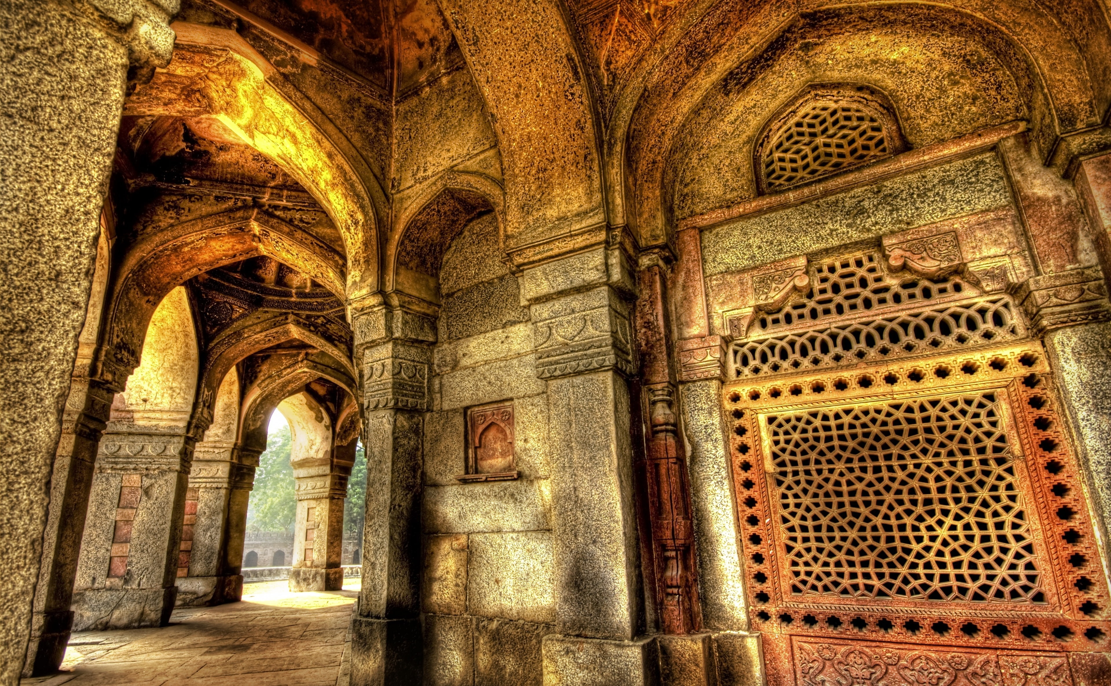 day, ancient, arch, delhi, history, brown, old, indoors, Architecture, built structure, low angle view, the past, 4K, travel destinations, place of worship, HD Wallpaper