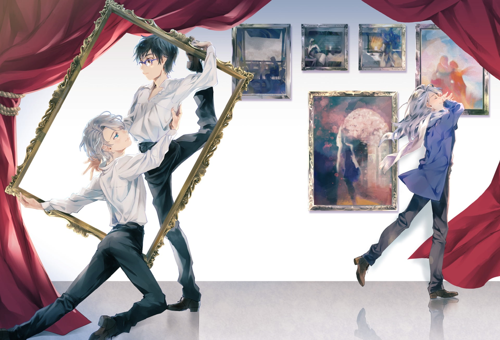 Viktor Nikiforov, Anime, Yuuri Katsuki, Yuri!!! on ICE, 1080P, HD Wallpaper