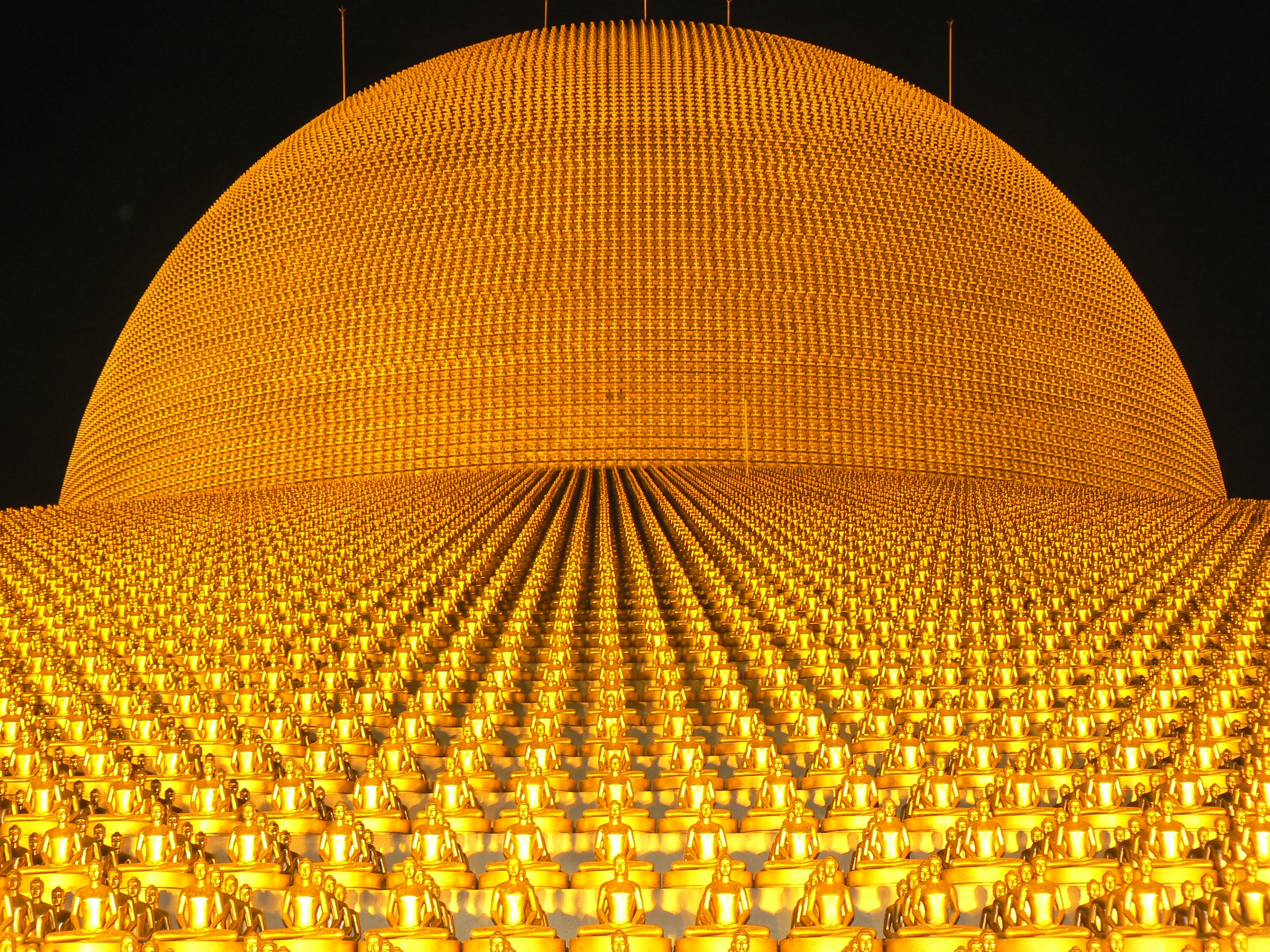 indoors, design, more than, religion, buddhism, temple, 2K, buddhists, monument, technology, close-up, black background, sphere, art and craft, textured, HD Wallpaper