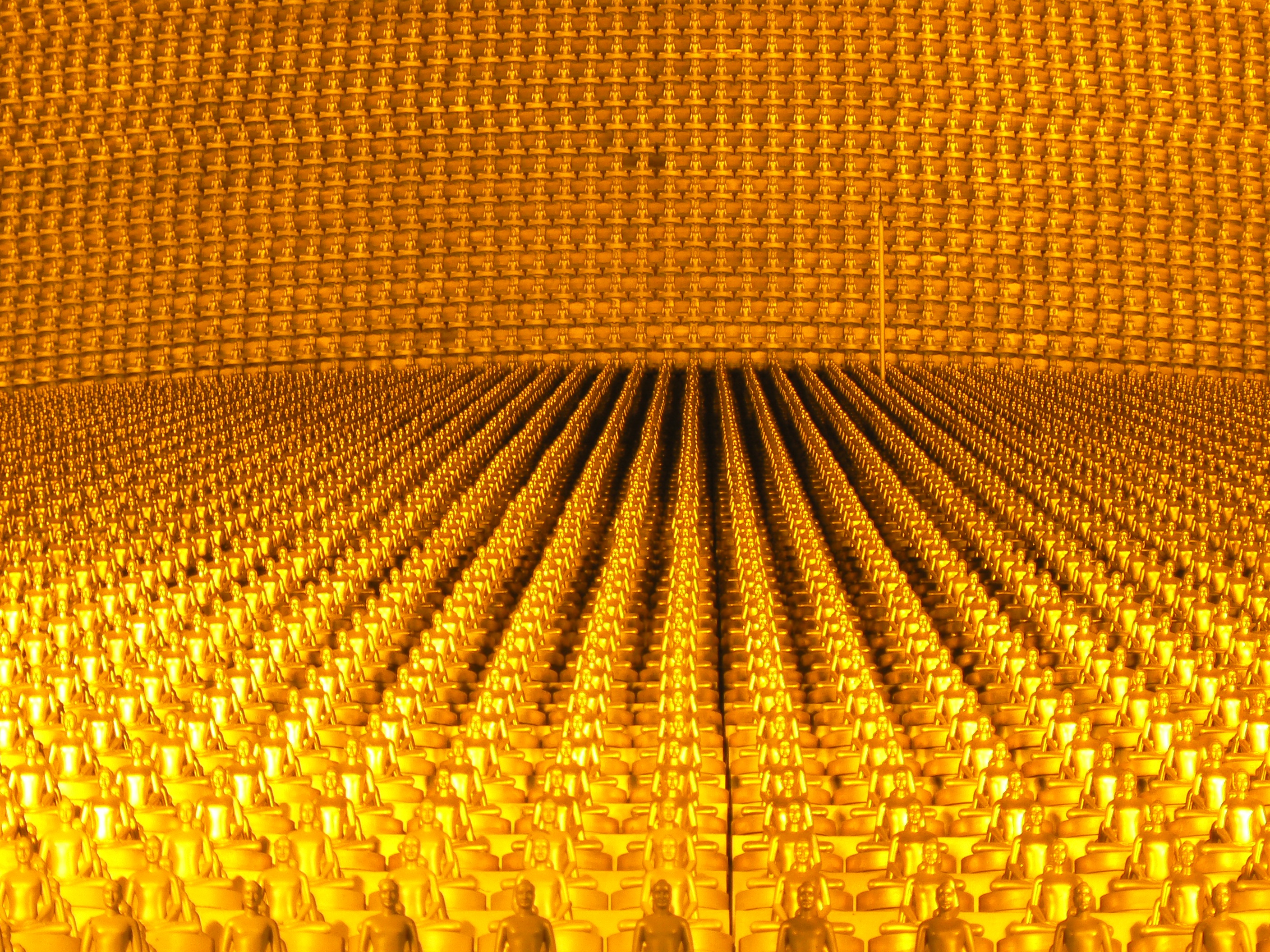 orange color, no people, sphere, temple, statues, pattern, repetition, lighting equipment, ornate, phra dhammakaya, arts culture and entertainment, religion, HD Wallpaper