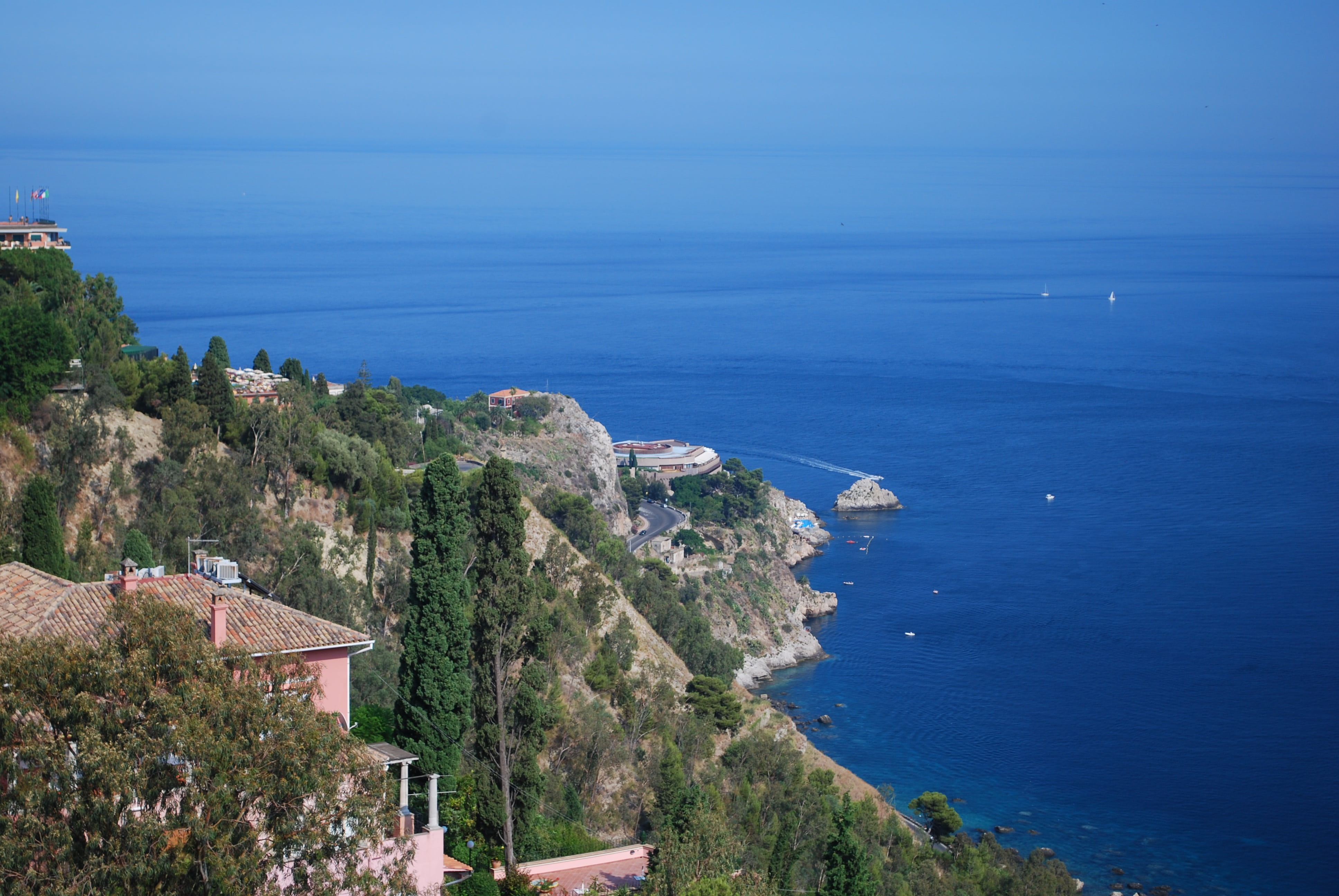 more blues than you can count, mediterranean Sea, coastline, land, beauty in nature, messina, plant, 4K, europe, outdoors, summer, scenics - nature, water, HD Wallpaper
