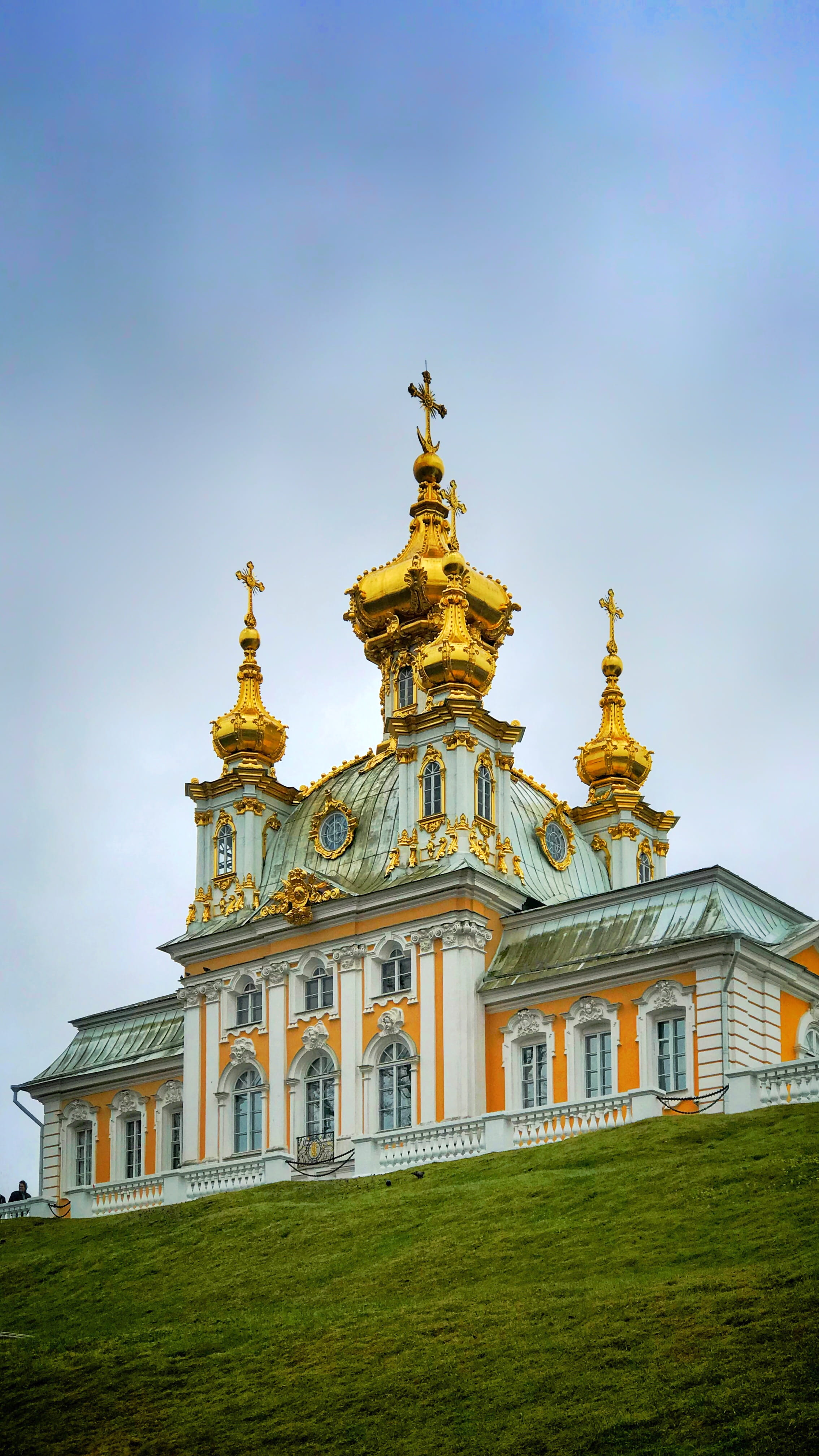 history, human, downtown, peterhof grand palace, travel destinations, 4K, belief, urban, outdoors, petergof, low angle view, temple, spire, shrine, built structure, Phone HD Wallpaper