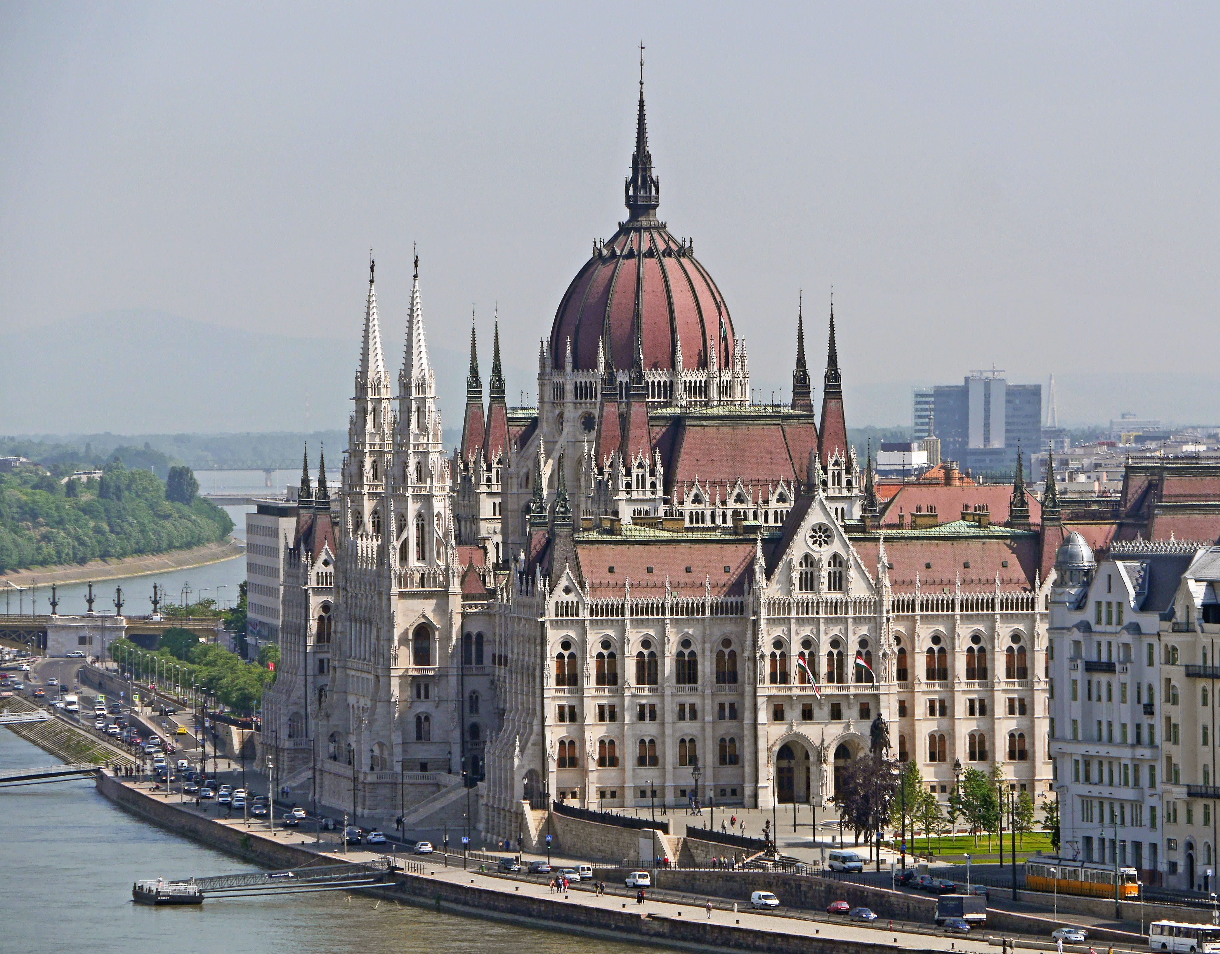 neogothic, places of interest, day, no people, cathedral, religion, aerial, dome, city, outdoors, travel, city trip, land vehicle, danube island, tourism, HD Wallpaper