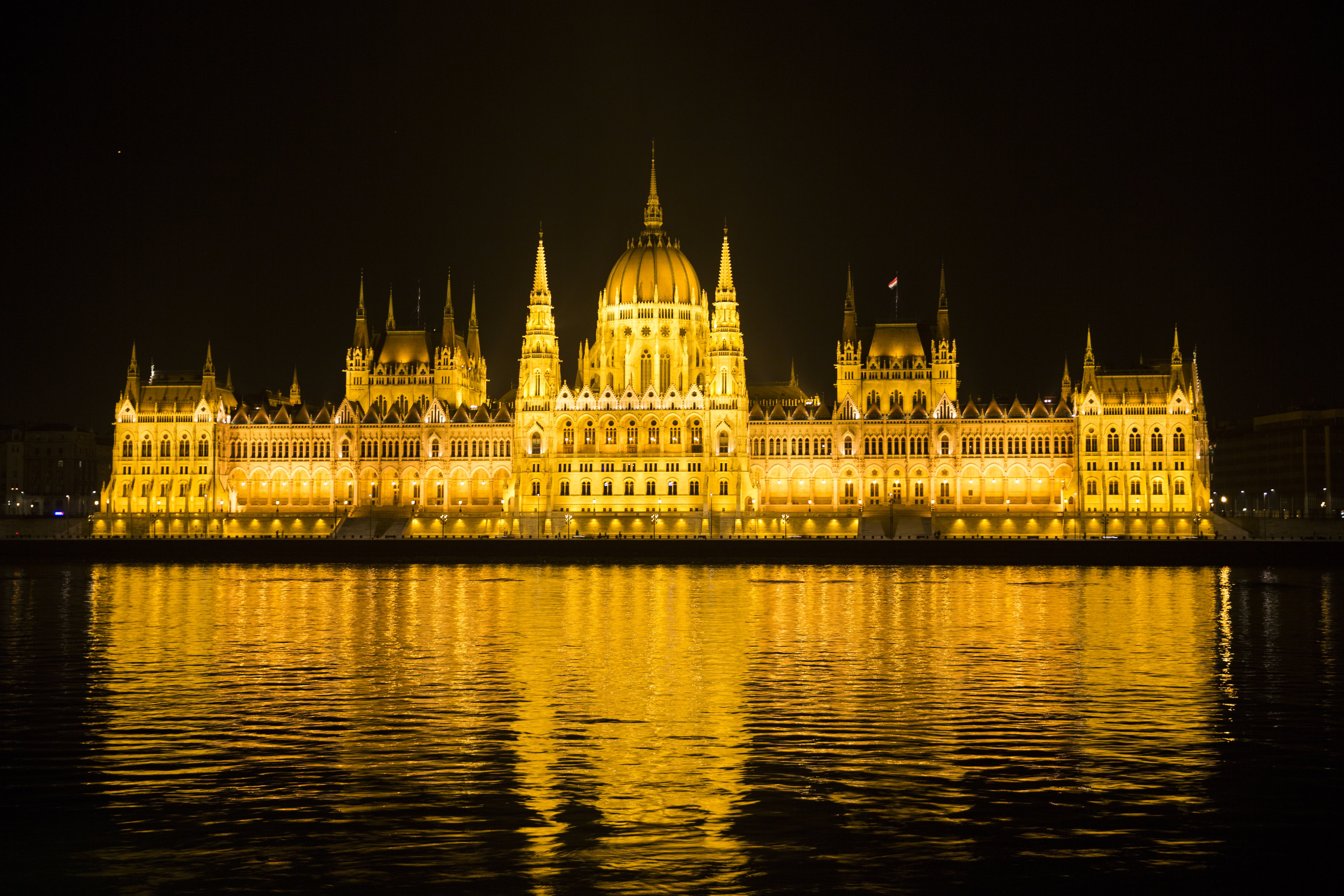 reflection, landmark, danube, city, water, building, built structure, national assembly, coast line, popular, architecture, government, large, reflections, HD Wallpaper