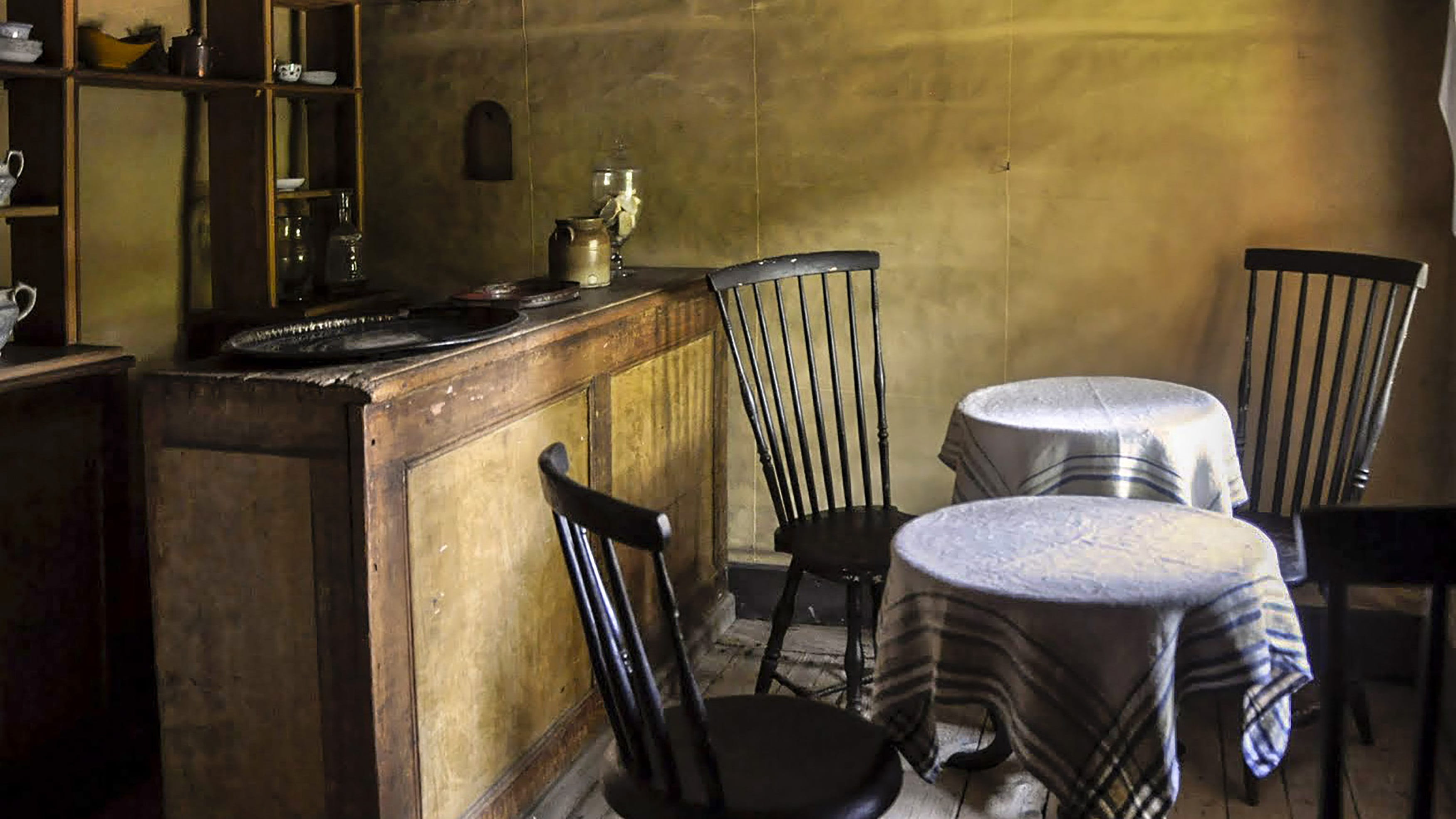 metal, domestic kitchen, wall - building feature, domestic room, tablecloths, furniture, tables, artistic, steel, old house, chair, seat, finland, architecture, HD Wallpaper