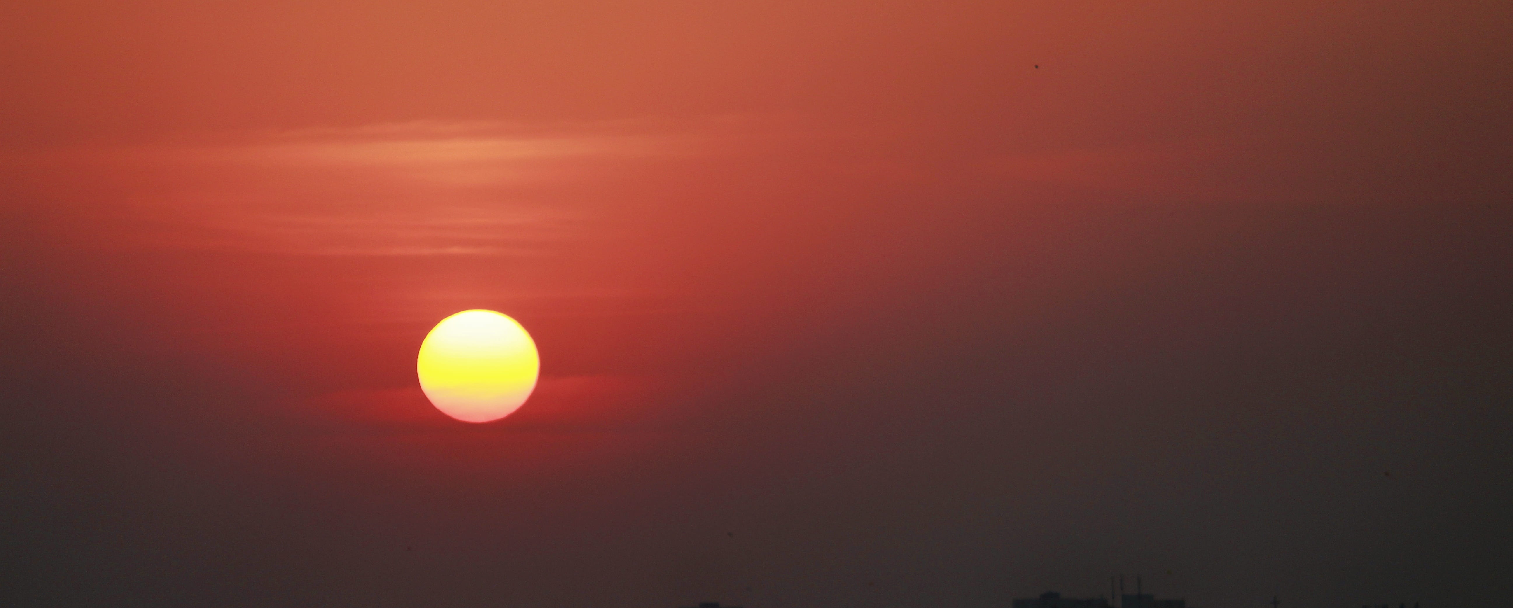cloud - sky, silhouette, sunlight, sky, hyderabad, beauty in nature, 5K, shape, sun, outdoors, no people, sunset, red, scenics - nature, nature, space, HD Wallpaper