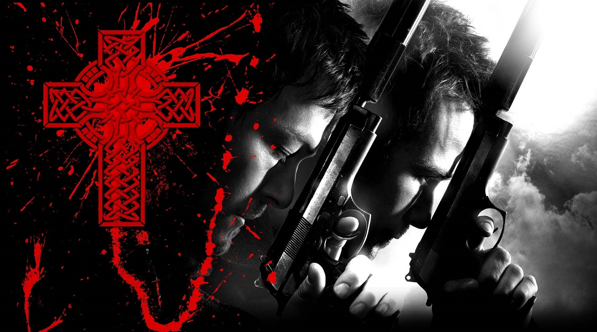 military, celebration, creativity, Norman Reedus, violence, close-up, gun, aggression, event, weapon, red, The Boondock Saints, indoors, Movie, government, HD Wallpaper