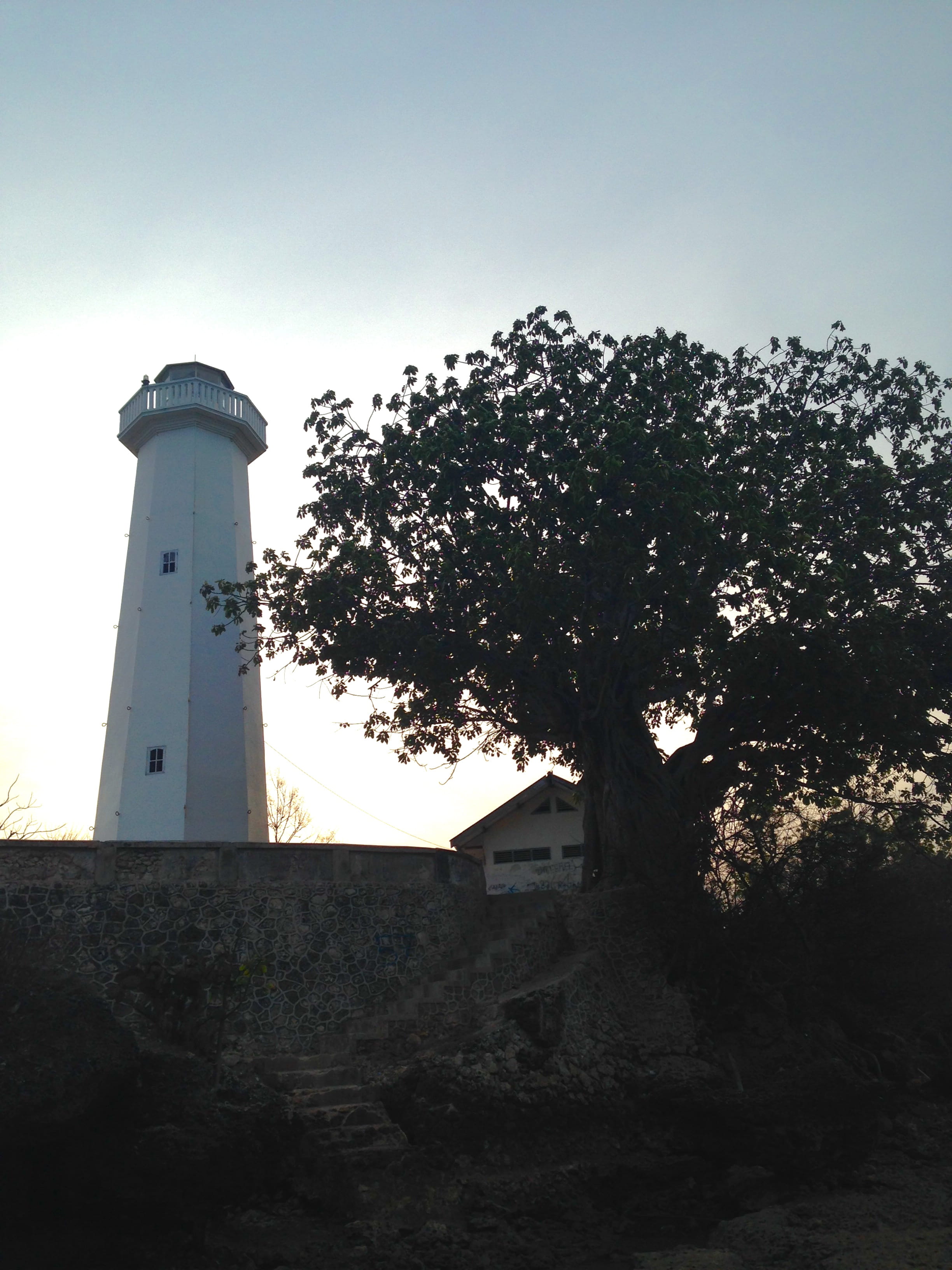 tanjung saronggi, nature, meduro, tree, day, safety, architecture, low angle view, tower, sunlight, sky, plant, security, 2K, lighthouse, building exterior, Phone HD Wallpaper