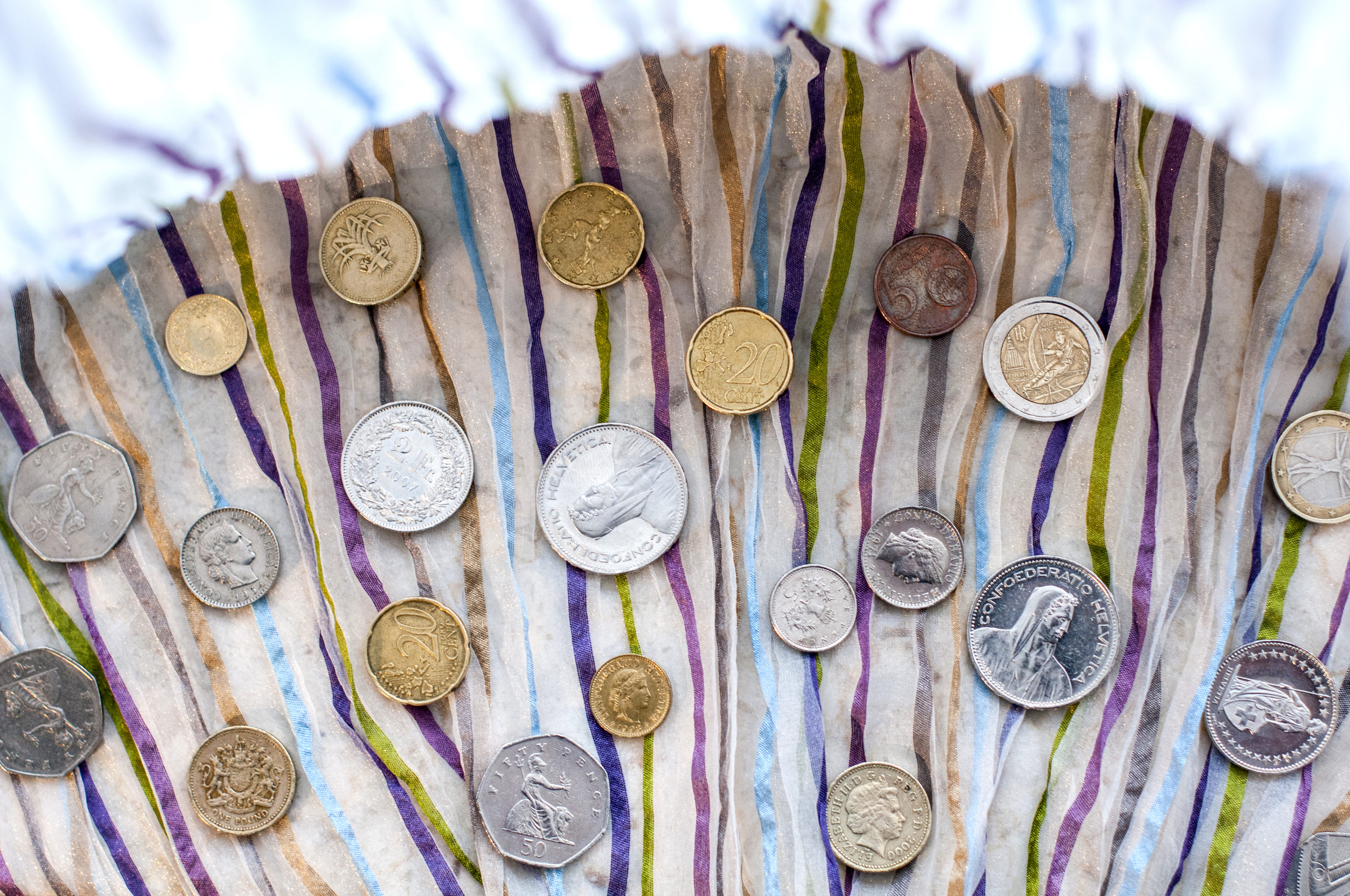 collage, indoors, currency, business, applique, high angle view, still life, collection, choice, coins, table, metal, values, art and craft, silver, animal, HD Wallpaper