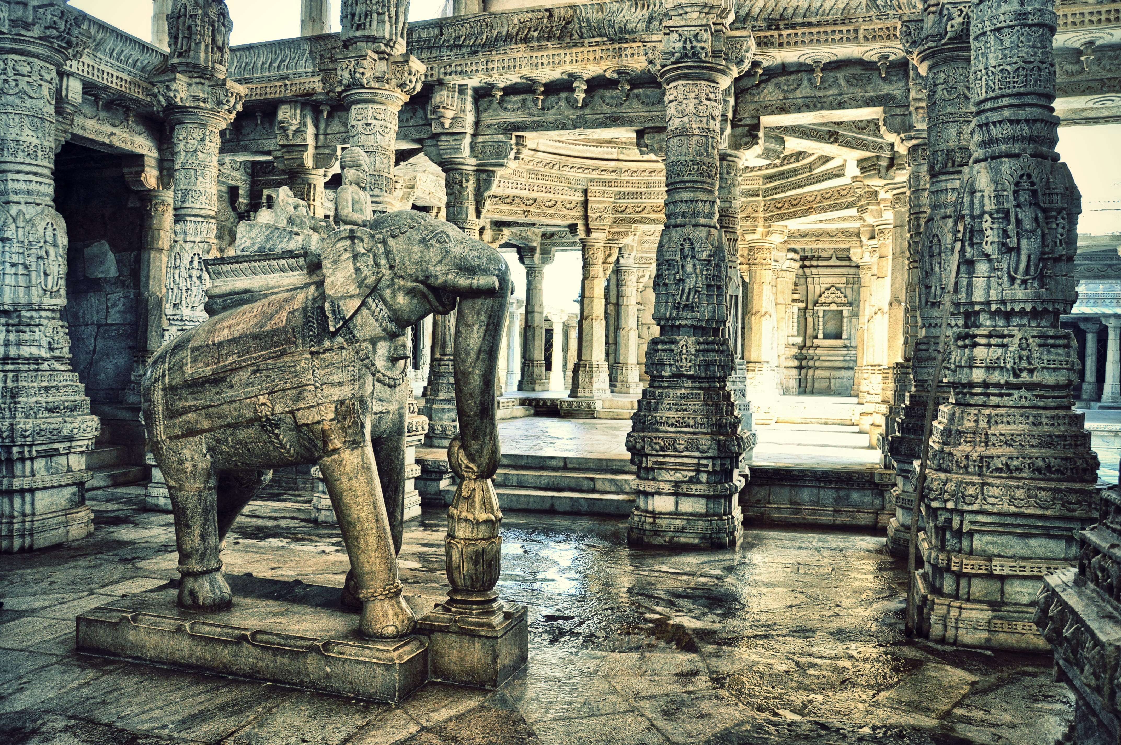 craft, outdoors, ranakpur, travel destinations, history, india, ancient civilization, stone, archaeology, building exterior, stone material, place of worship, HD Wallpaper