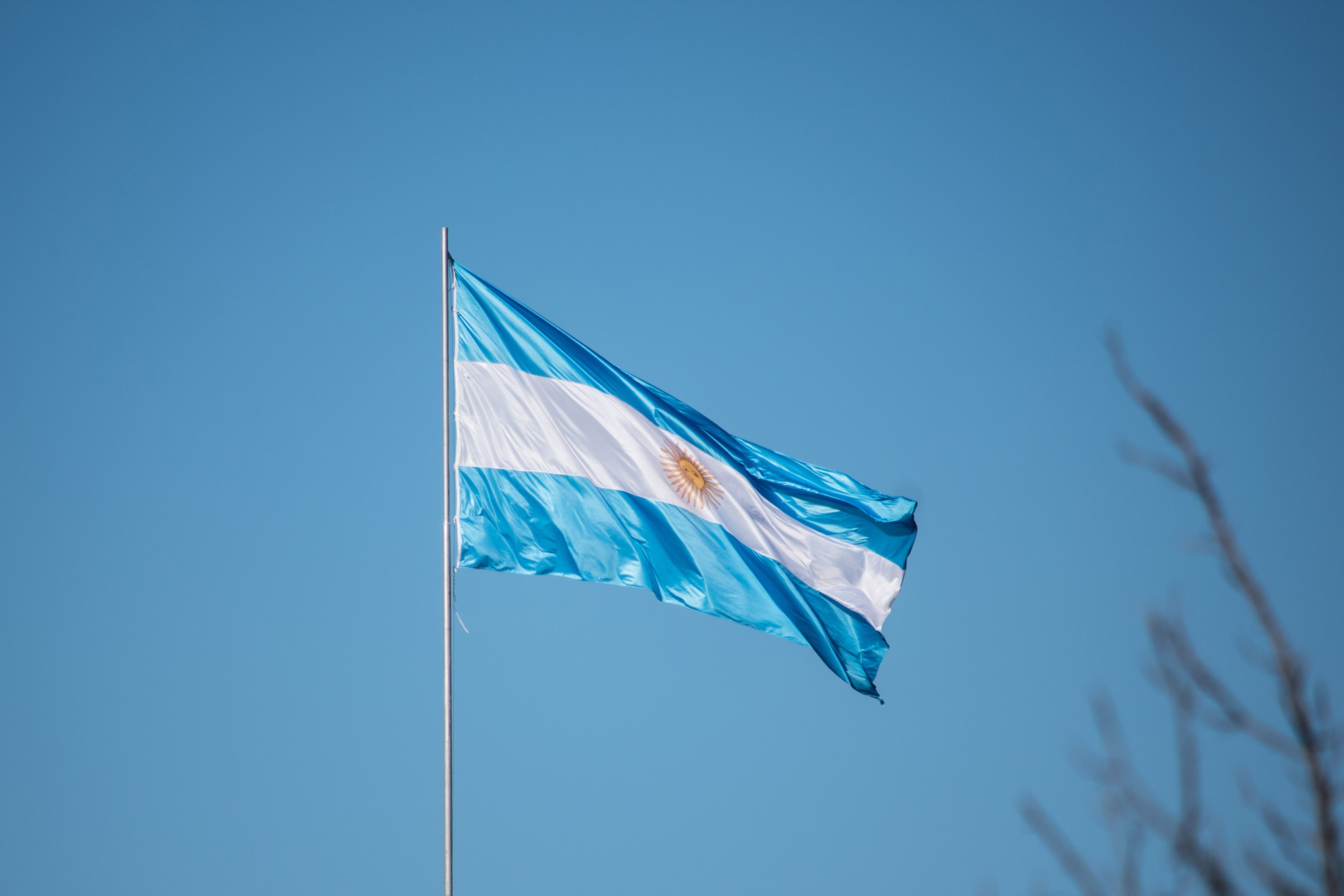 independence, copy space, blue, flags, 2018, may, national icon, freedom, country, 4K, waving, no people, shape, latin america, flag, outdoors, nature, HD Wallpaper
