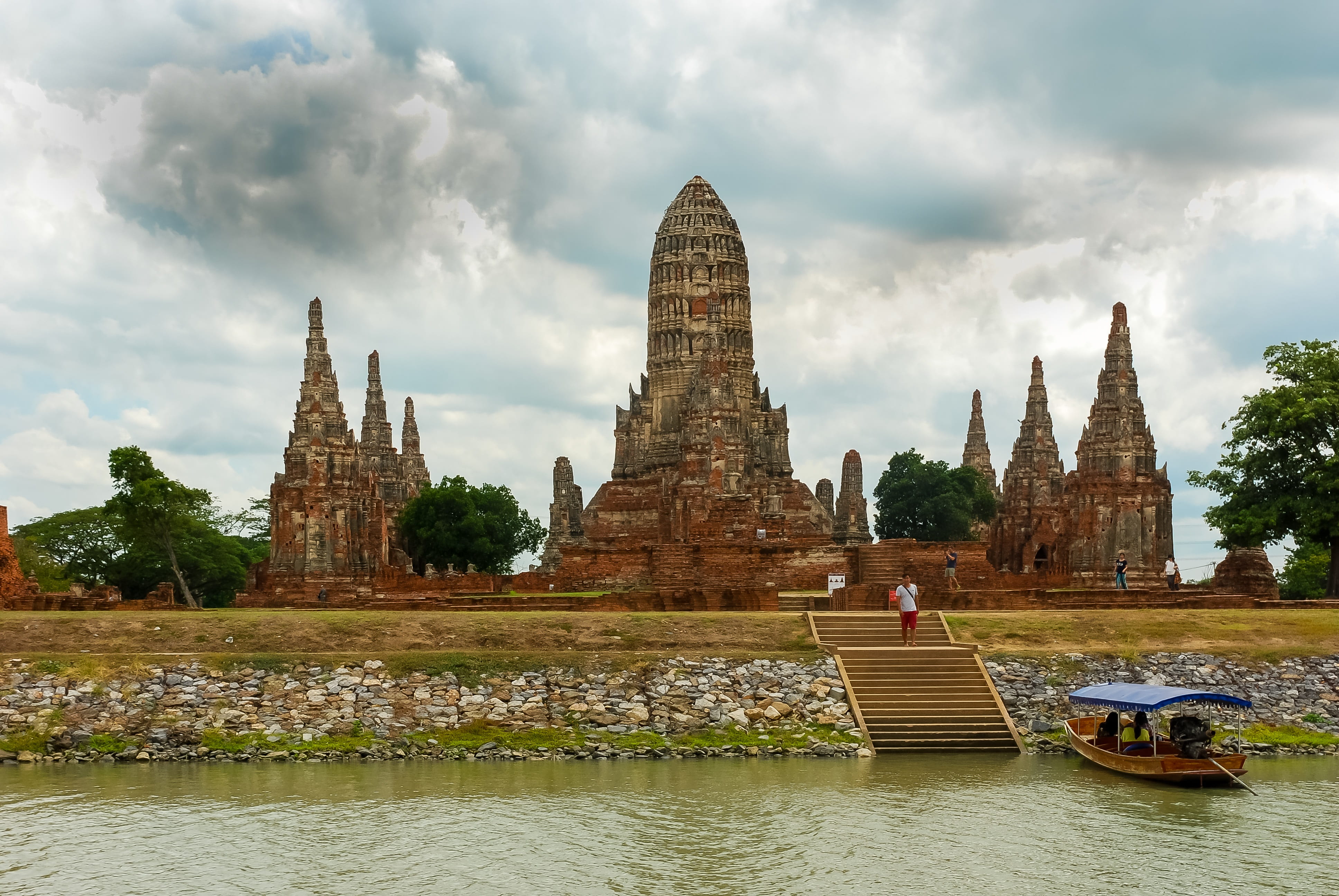 cloud - sky, the past, tourism, 4K, architecture, nature, ancient, sky, asia, outdoors, religion, spirituality, travel, place of worship, ayutthaya, building exterior, HD Wallpaper