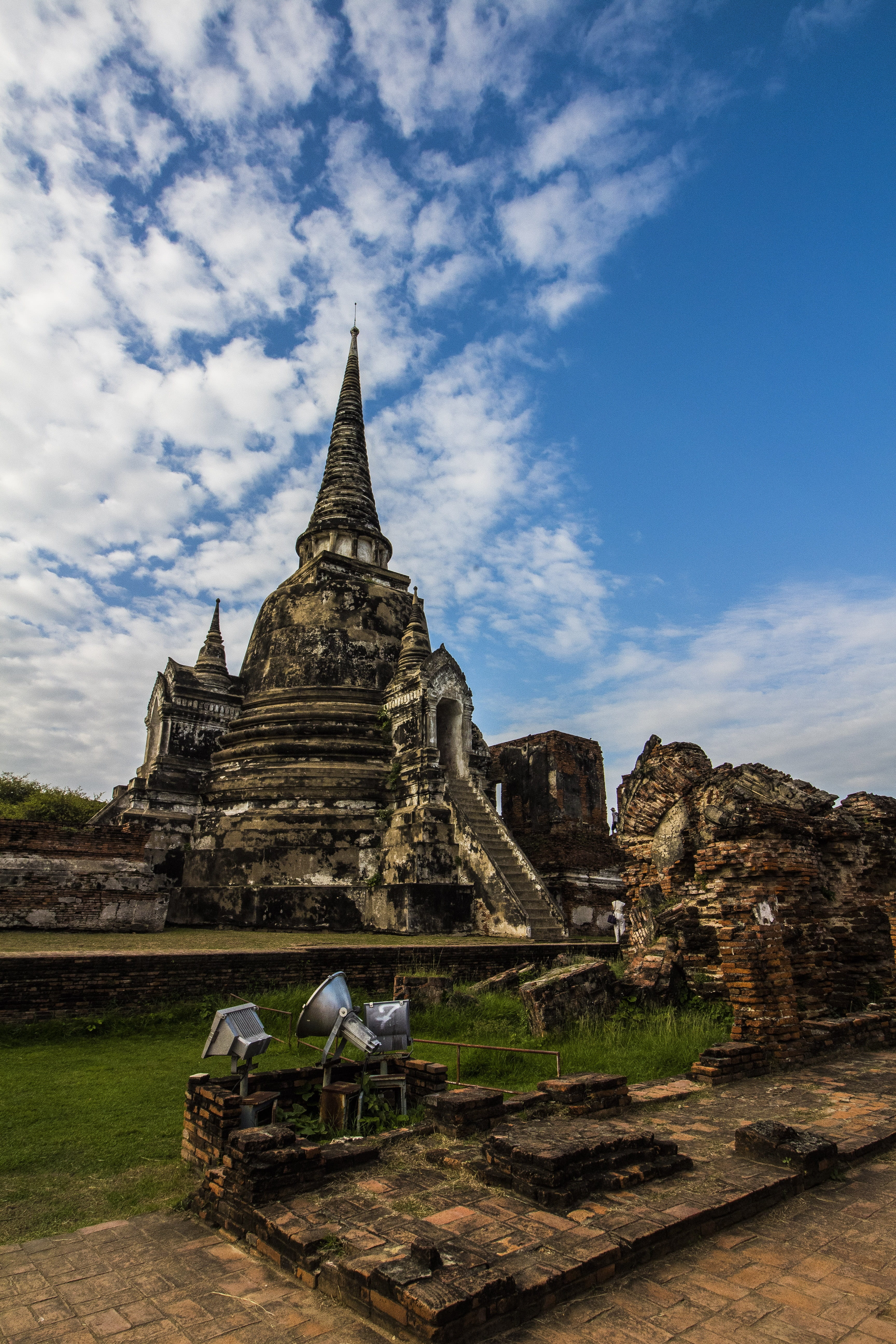 day, architecture, building, place of worship, ancient, spirituality, ayutthaya, history, cloud - sky, archaeology, no people, ruined, religion, building exterior, Phone HD Wallpaper