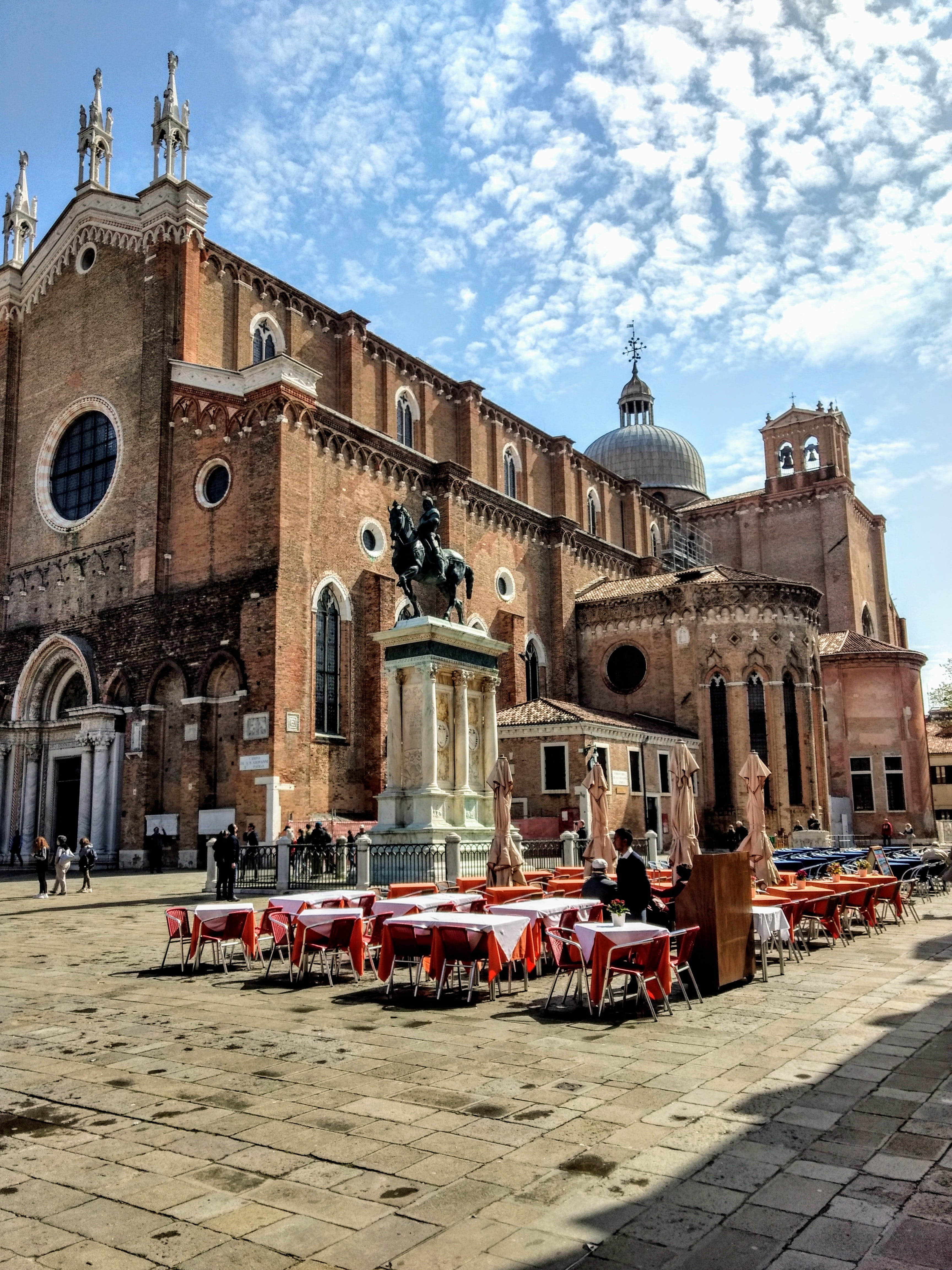 travel, dining tables, belief, sky, building, san giovanni e paolo, building exterior, italy, dome, outdoors, place of worship, architecture, tourism, religion, Phone HD Wallpaper