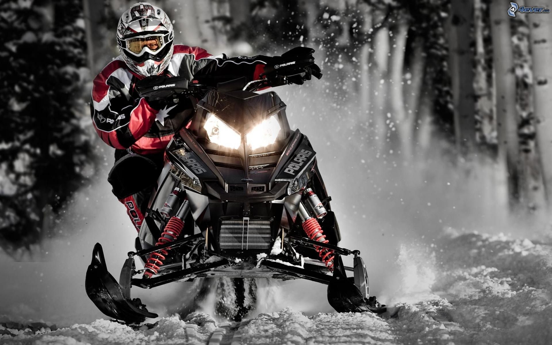 1080P, motonieve, vehiculo, nieve, HD Wallpaper