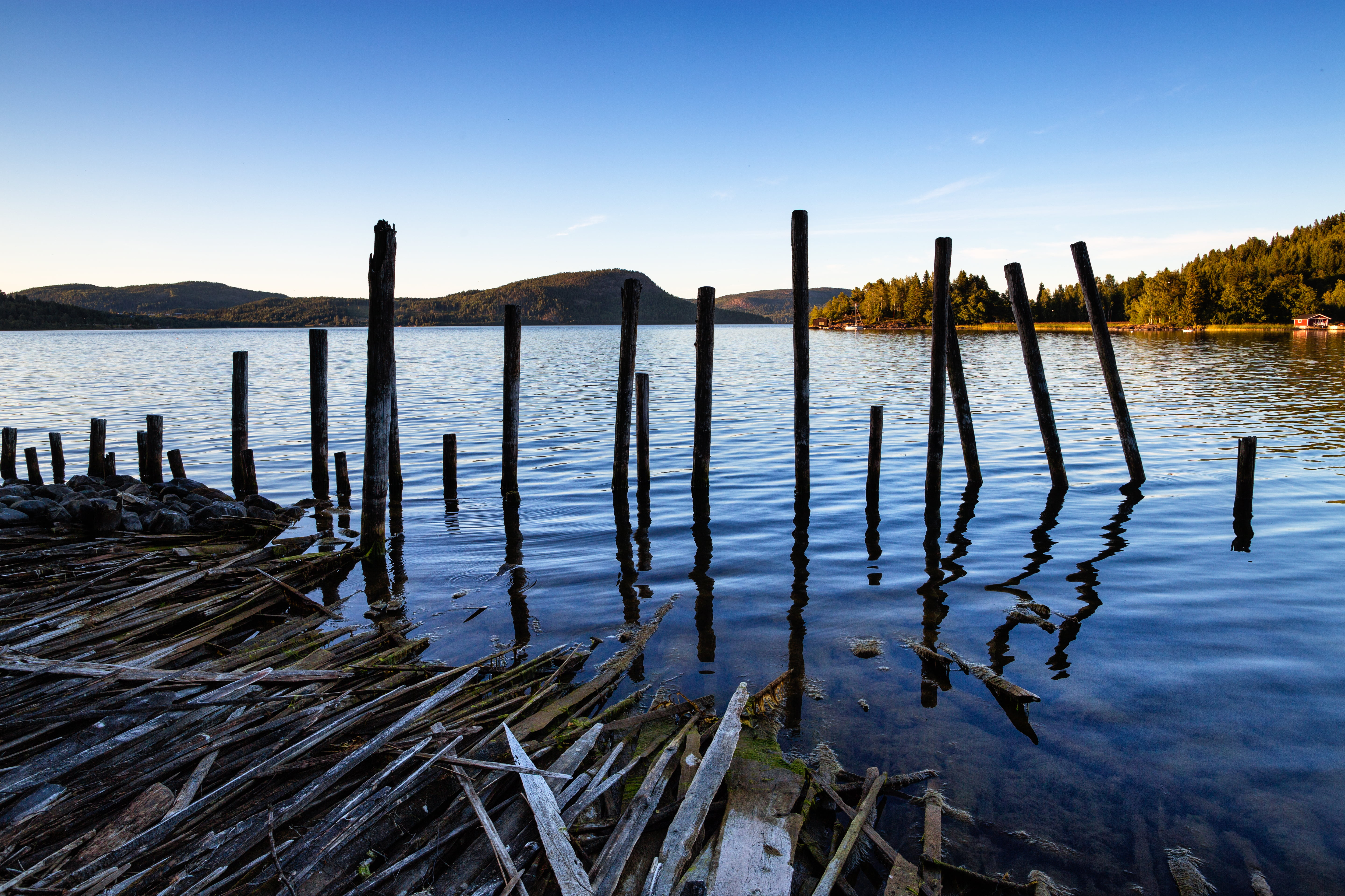 Canon EOS 5D Mark III, F/1.4, sky, scenics, 5K, lot, wood, Hav, brown, outdoors, clear  day, Västernorrlands län, lake, sunset, mm, nature, herrgård, Canon EF, HD Wallpaper