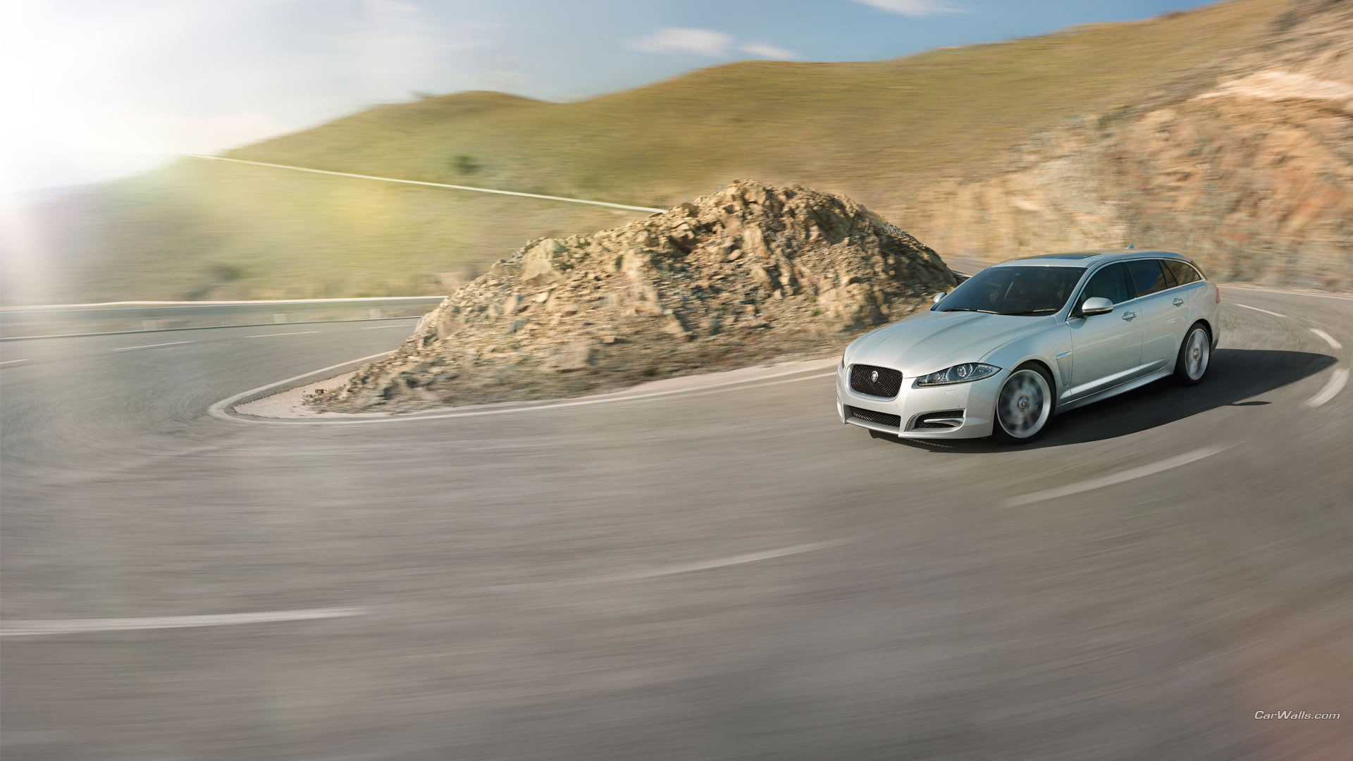 on the move, transportation, silver cars, blurred motion, 1080P, day, road trip, land, Jaguar, road, travel, mountain, motor vehicle, wheel, no people, HD Wallpaper
