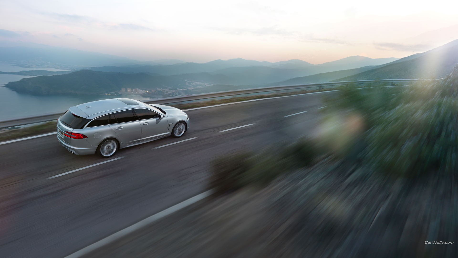 travel, outdoors, mountain, car, transportation, on the move, silver cars, road trip, speed, 1080P, sunset, no people, scenics - nature, journey, mountain range, HD Wallpaper
