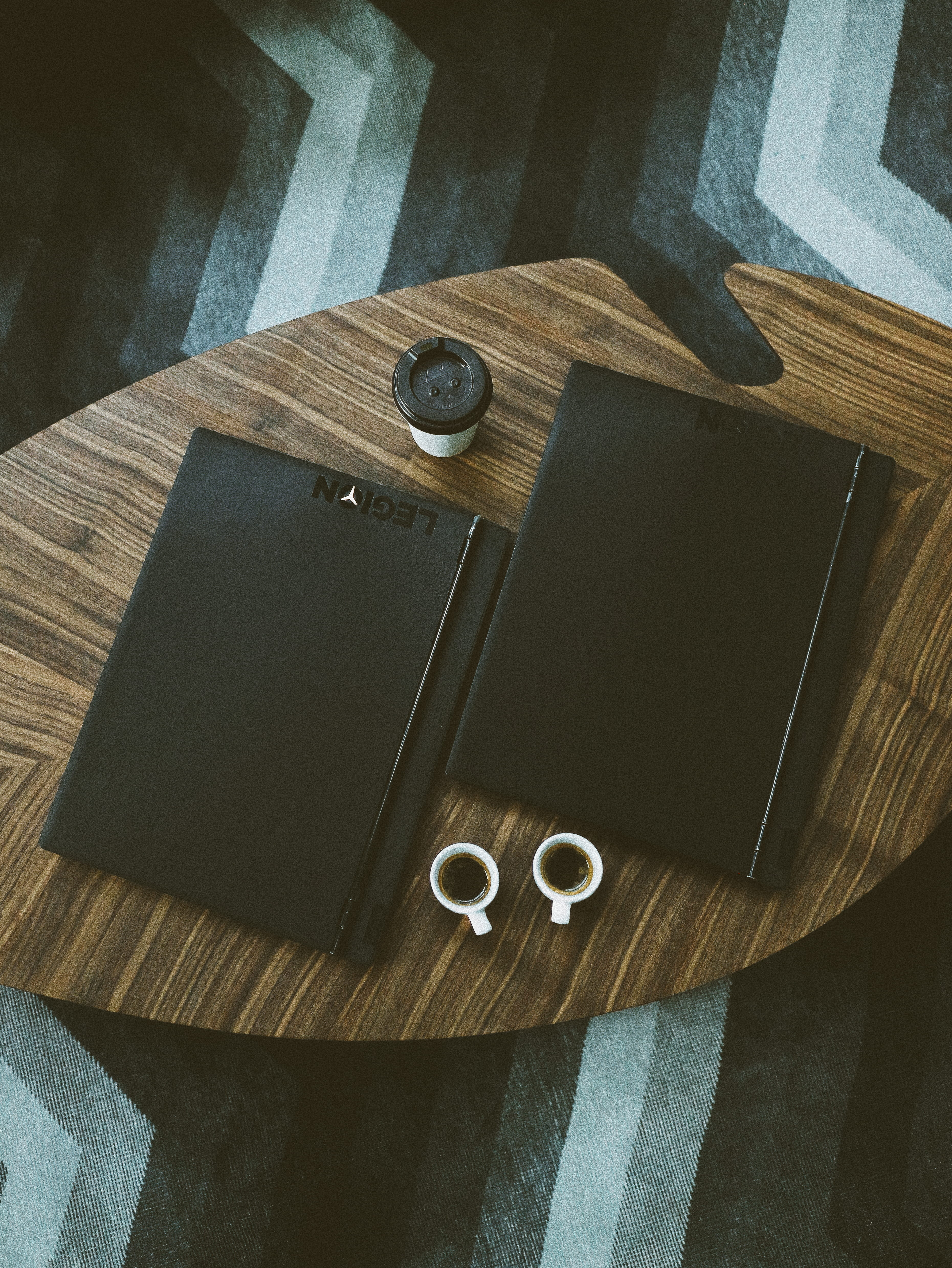 workspace, still life, retro styled, computer, high angle view, portfolio, drink, two, lenovo, directly above, 4K, record, day, books, table, interior, Phone HD Wallpaper