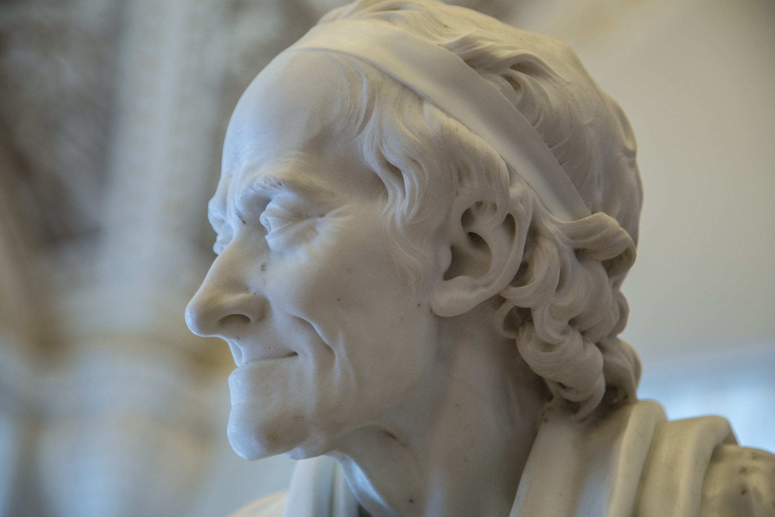 french, angel, statue, creativity, female likeness, day, voltaire, focus on foreground, stone material, philosopher, architecture, museum, human representation, HD Wallpaper