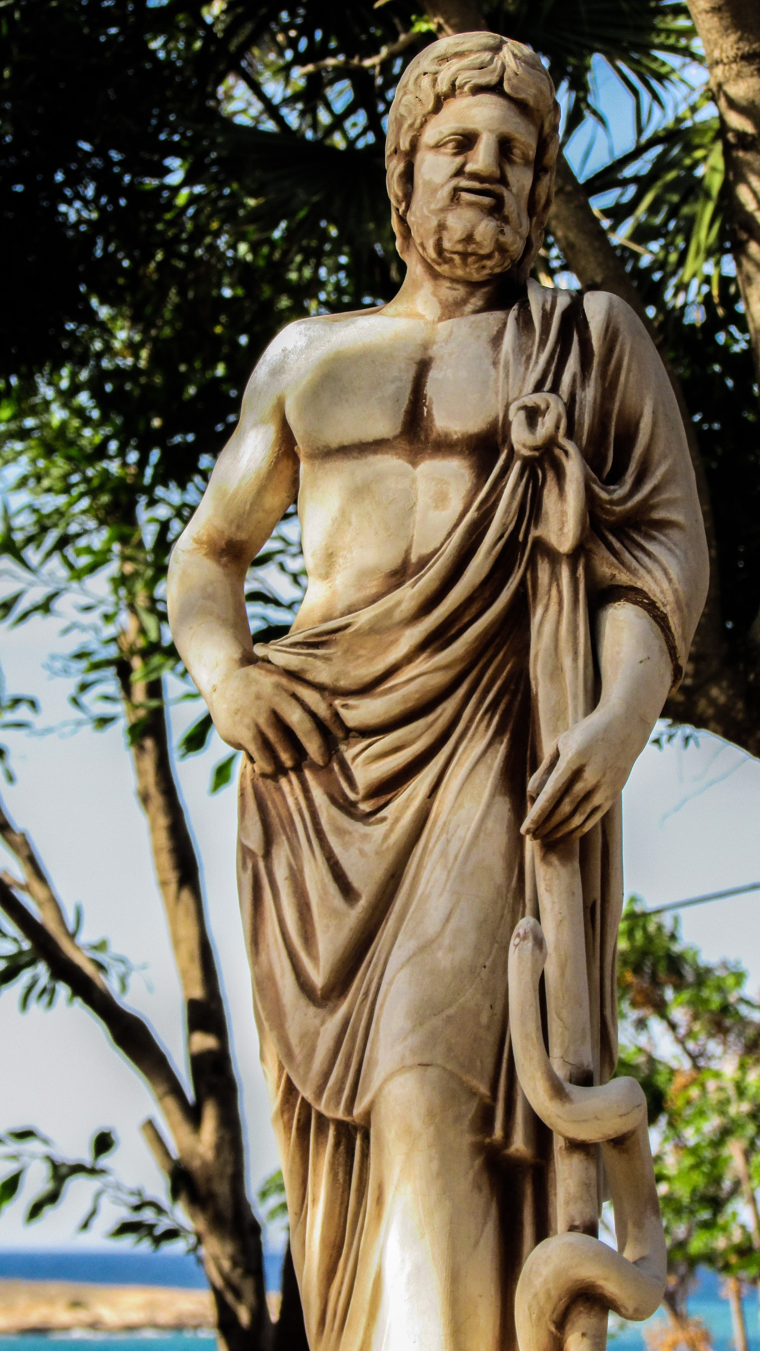 angel, cyprus, belief, statue, sculpture, male likeness, architecture, human representation, day, low angle view, tree, female likeness, nature, representation, Phone HD Wallpaper