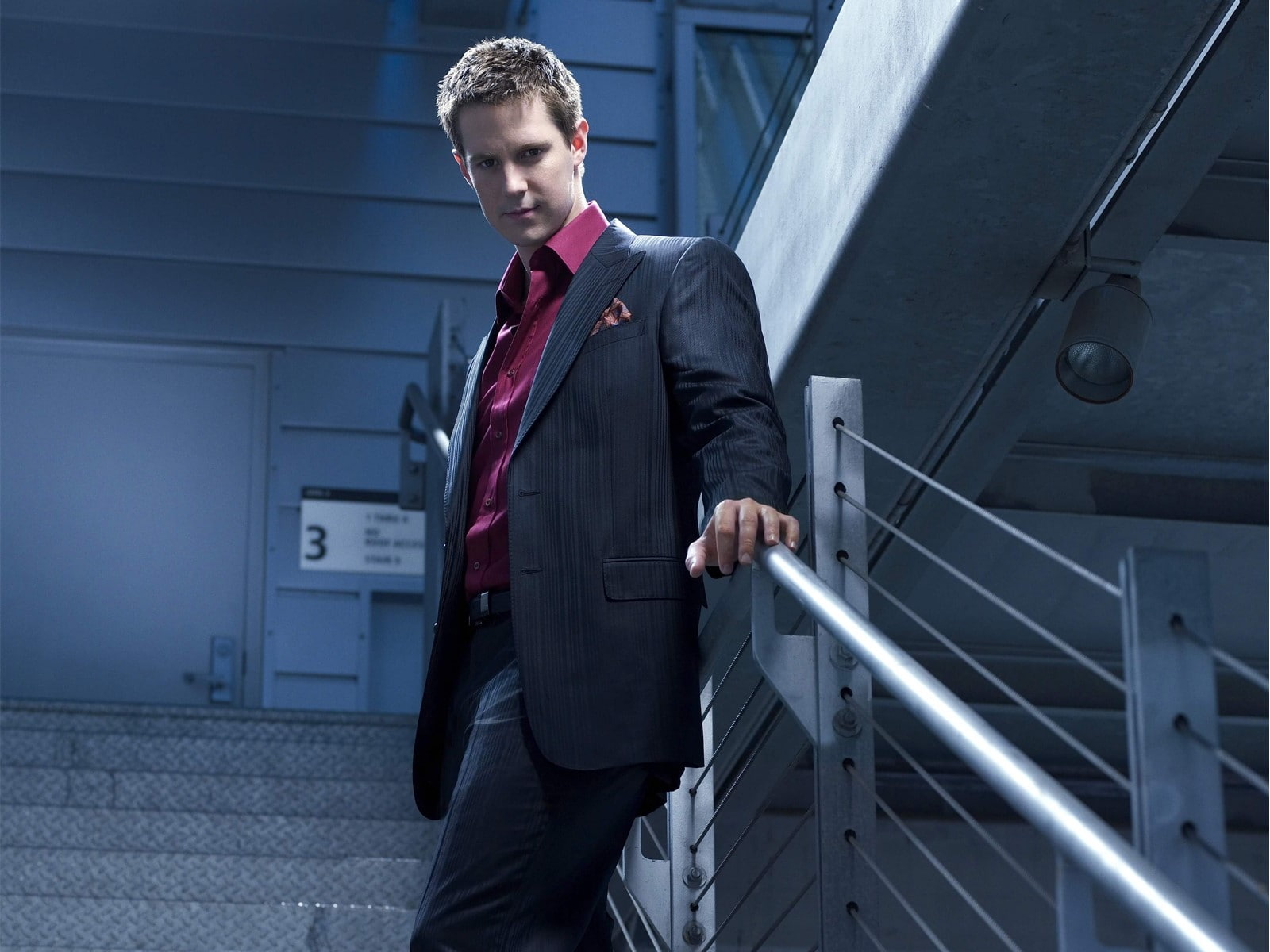 Staircase, suit, males, young men, business person, 720P, businessman, young adult, well-dressed, front view, architecture, Tuxedo, Jacket, one person, HD Wallpaper