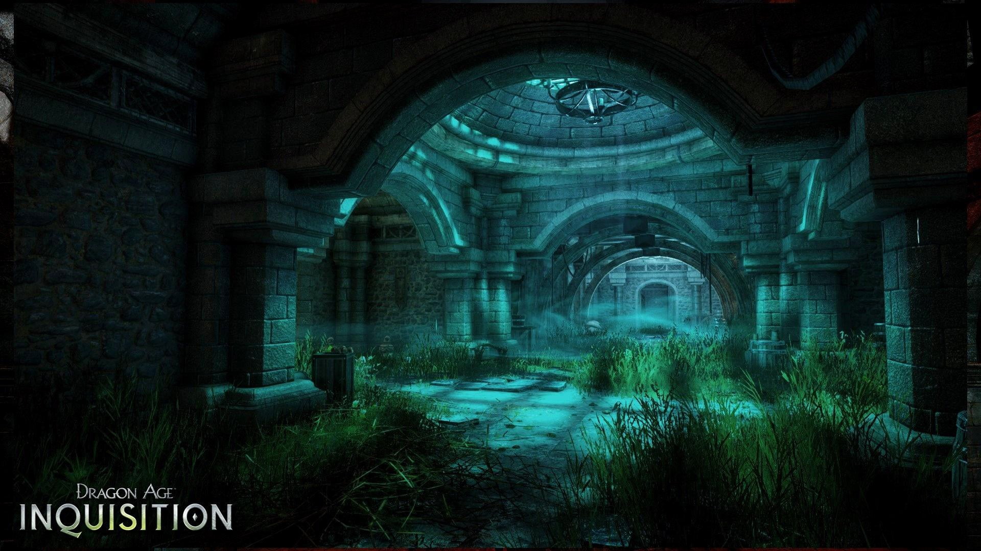 horror, dragon age inquisition, architectural column, the past, arch, 1080P, dark, built structure, building, religion, architecture, spooky, history, HD Wallpaper