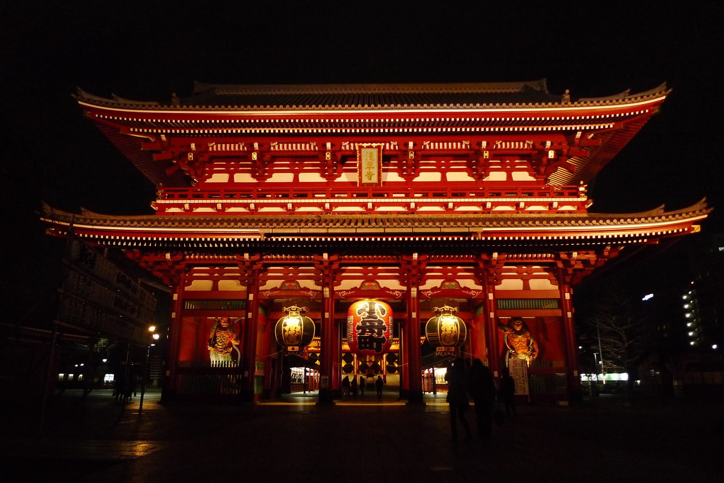 religion, 1080P, the past, building exterior, red, place of worship, illuminated, temple, city, history, building, spirituality, japan, built structure, HD Wallpaper