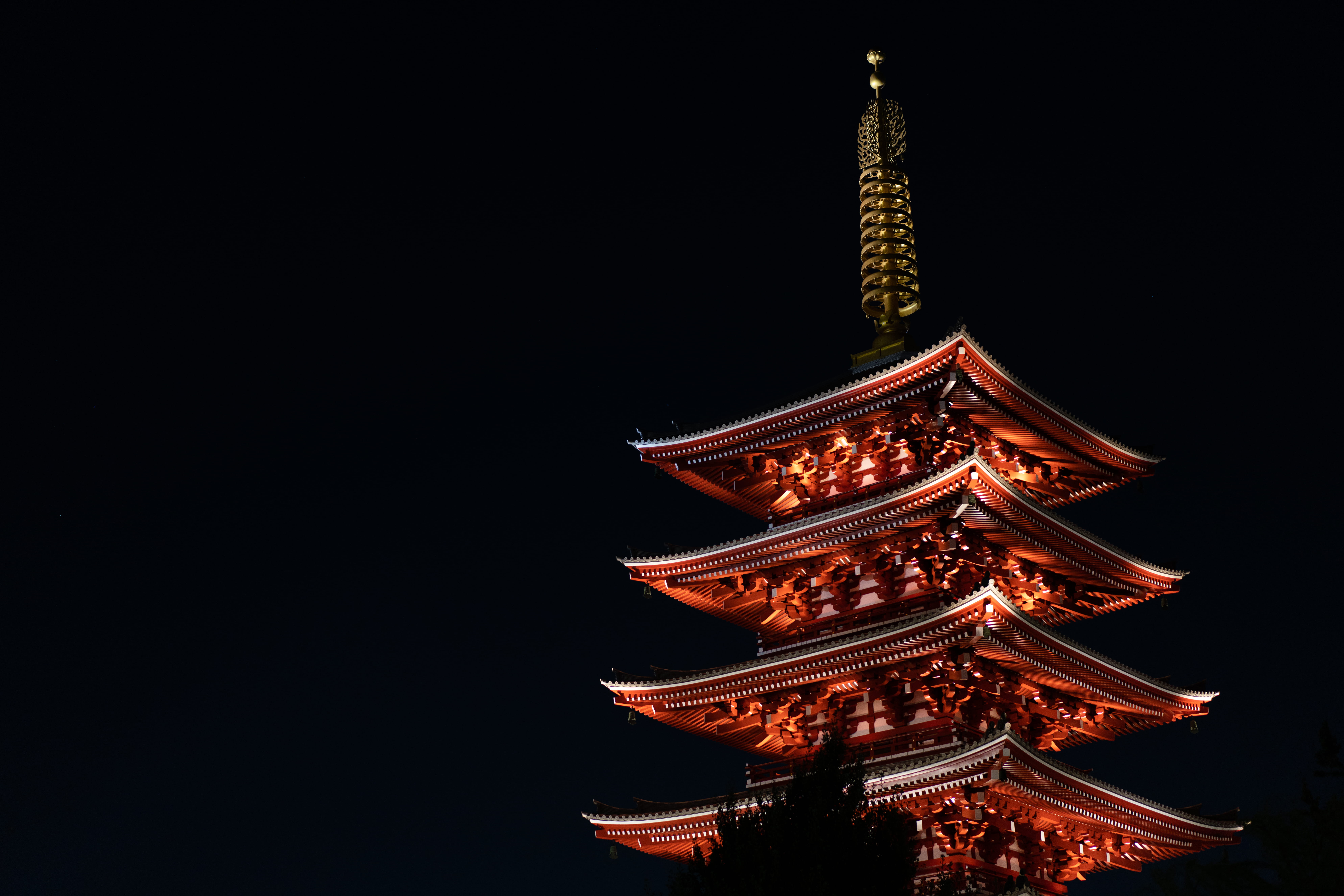 lighted, low angle view, japan, illuminated, belief, copy space, black background, church, temple, outdoors, building exterior, religion, architecture, HD Wallpaper