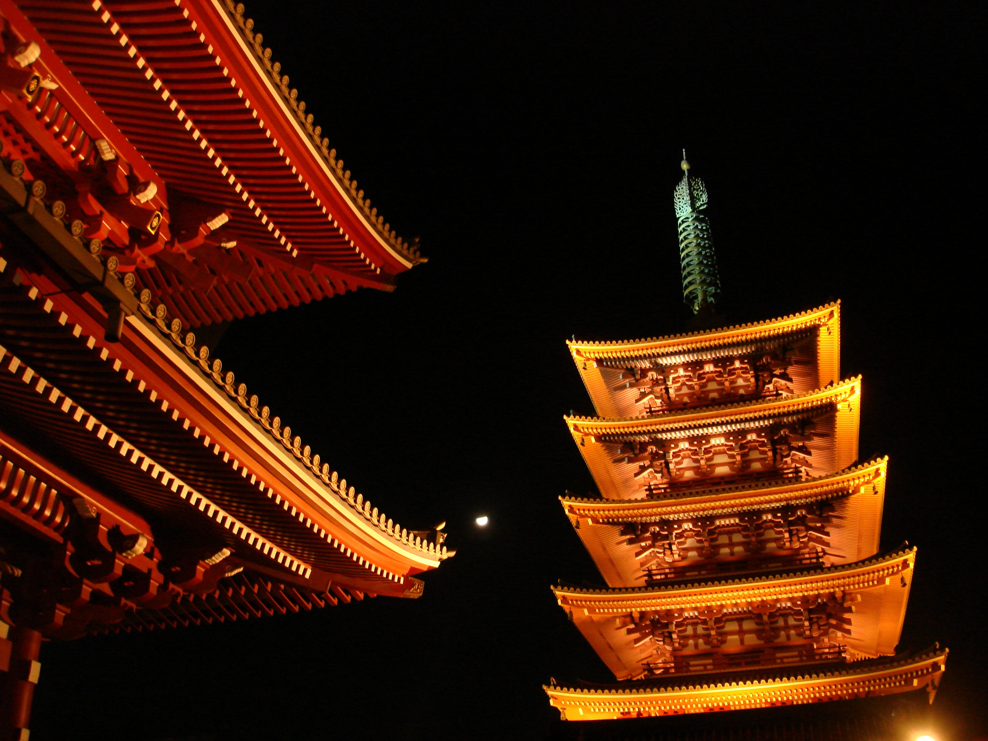 no people, building, japan, built structure, history, pagoda, trip, spirituality, ornate, the past, angle, festival, photograph, tokyo, senso-ji temple, HD Wallpaper